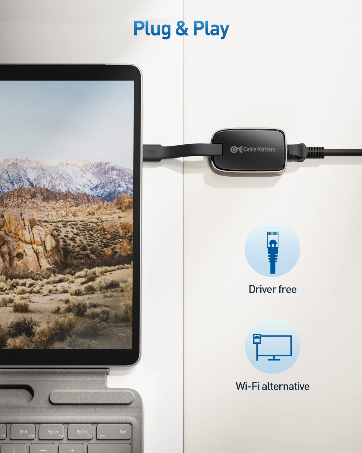 Foldable USB C to Ethernet Adapter - Gigabit Portable Thunderbolt 3/4 & USB4 Compatible - 10/100/1000 Mbps Wired Network Connection for MacBook Pro, iPad Pro, Surface Laptop & More - Perfect for Remote Work, Gaming & Video Conferencing