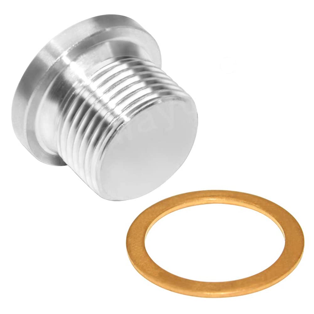 Joywayus M12x1.5 Stainless Steel Hex Head Pipe Plug Socket - CNC Machined Threaded Pipe Fitting Rods (2-Pack) - Perfect for Plumbing, Automotive & Industrial Applications