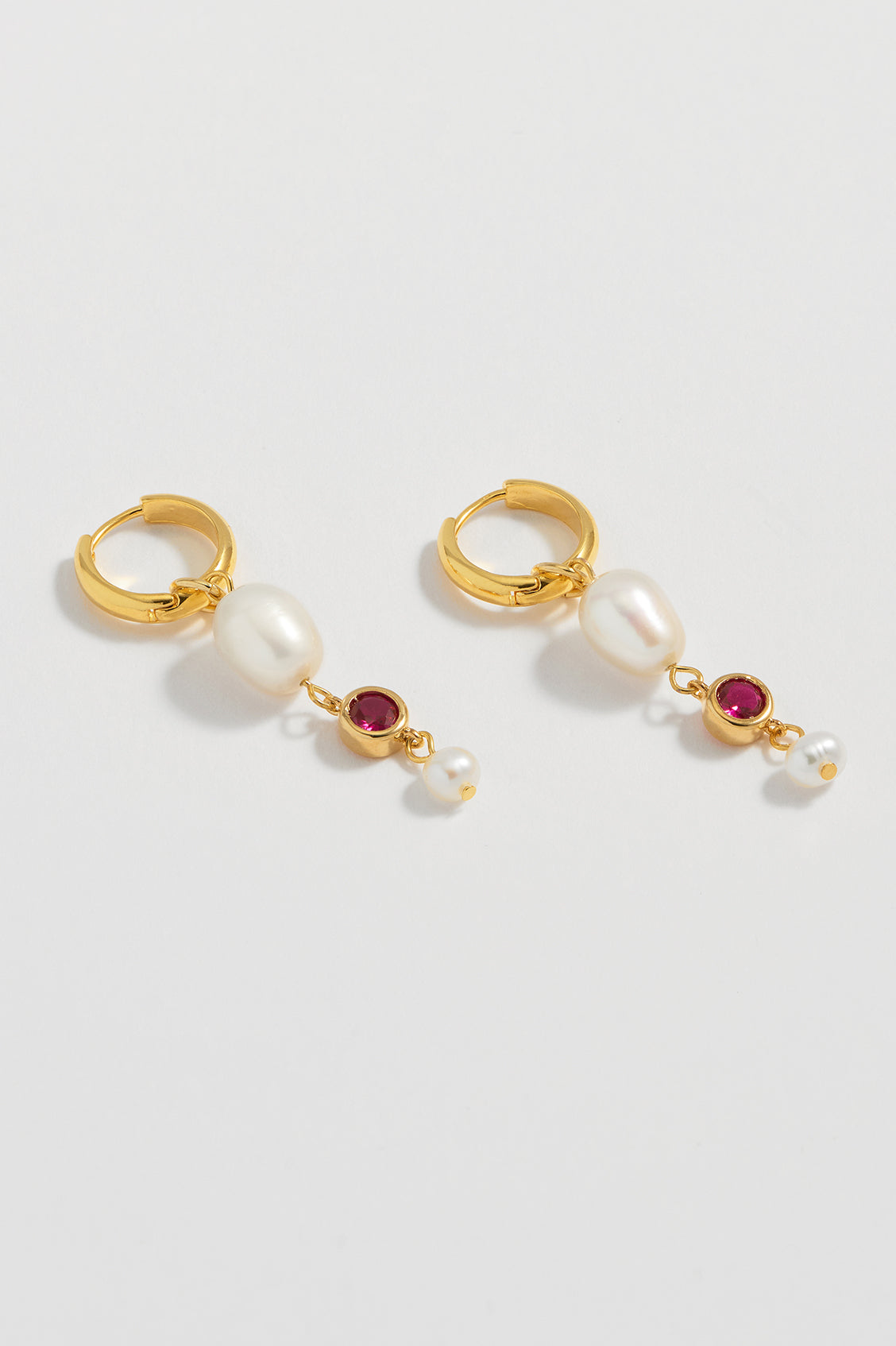 Elegant Pearl CZ Drop Hoop Earrings for Women - Fashion Jewelry Gift for Wedding, Party & Everyday Wear