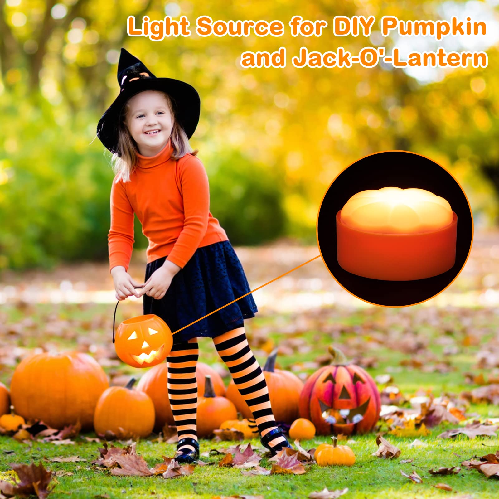 Litake Halloween Pumpkin Lights - 4 Pack LED Jack-O-Lanterns with Flickering Flame Effect, Waterproof Outdoor Decorations with Remote Control & Timer - Perfect for Porch, Yard, and Halloween Party Decor
