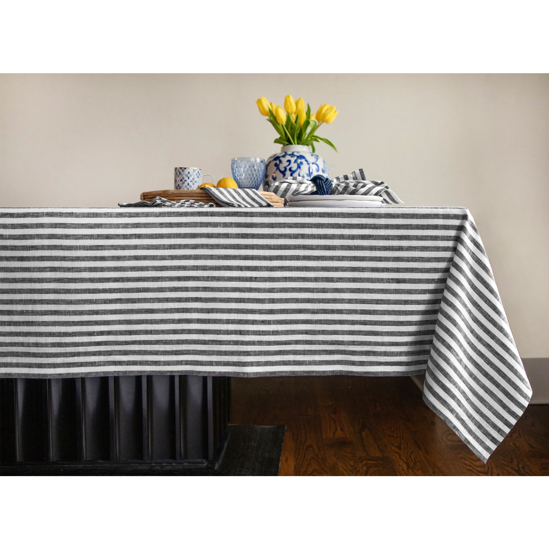 Coral and White Amalfi Stripe