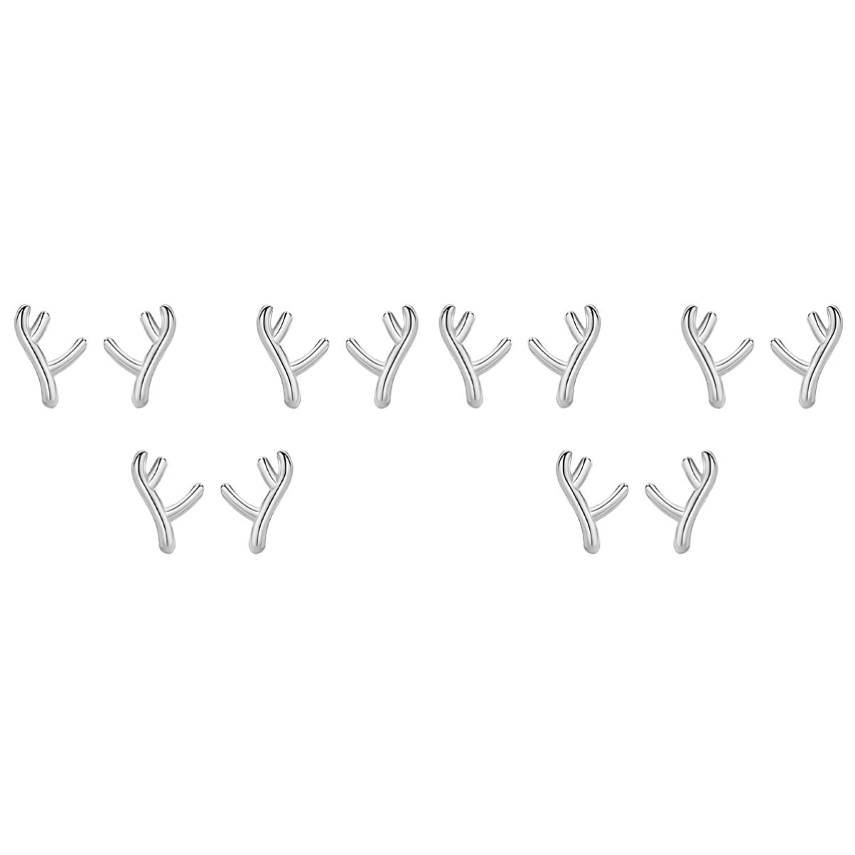 Amosfun 2 Pairs Christmas Stud Earrings - Festive Reindeer Antler Ear Studs for Women, Holiday Party Jewelry Gifts (Perfect for Christmas Parties, Office Celebrations & Family Gatherings)