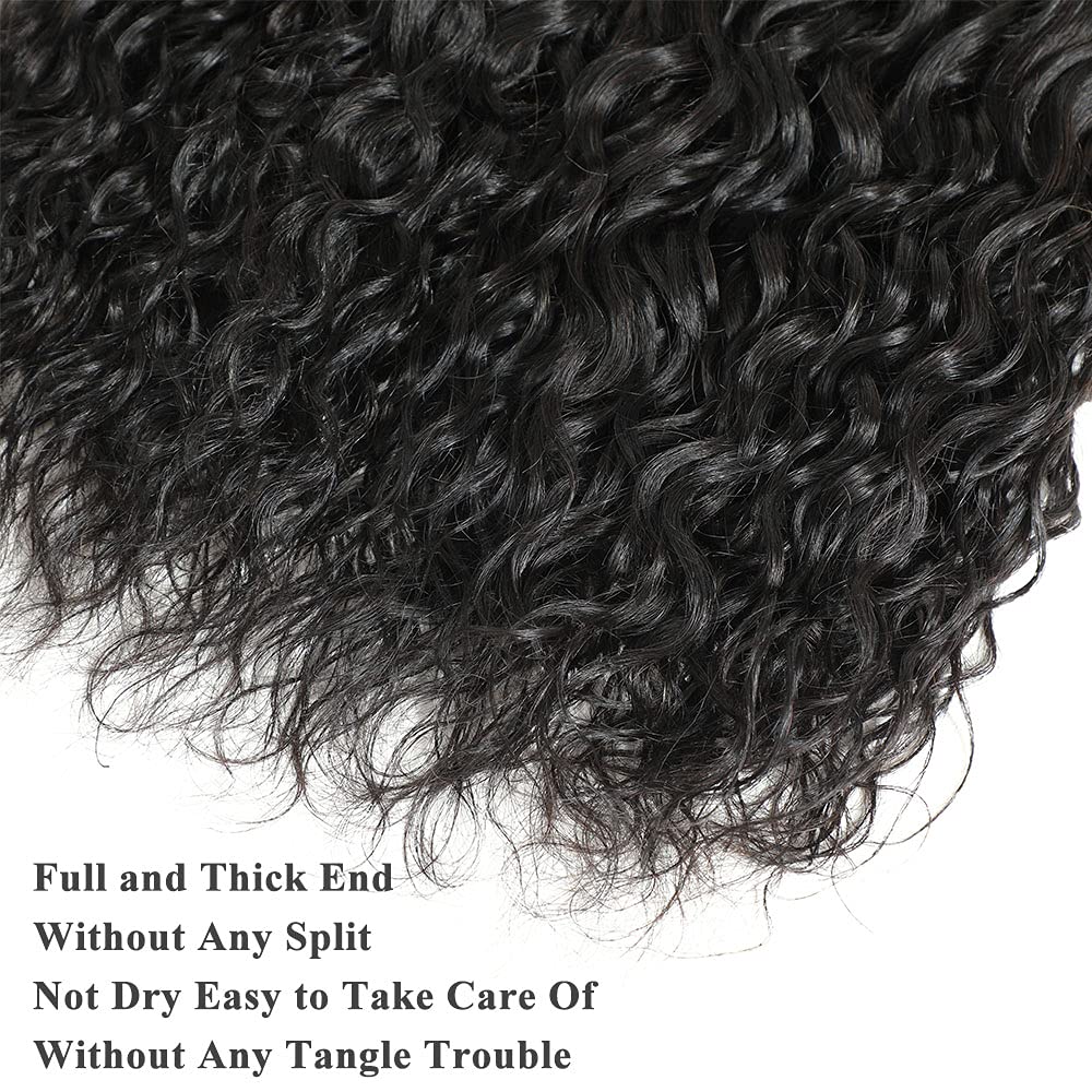 100% Unprocessed Brazilian Virgin Remy Human Hair Bundles - Water Wave 4 Bundles (18 20 22 24 Inch) | Natural Black Color Hair Extensions for Black Women | Perfect for Protective Styles, Weaves & Everyday Glam
