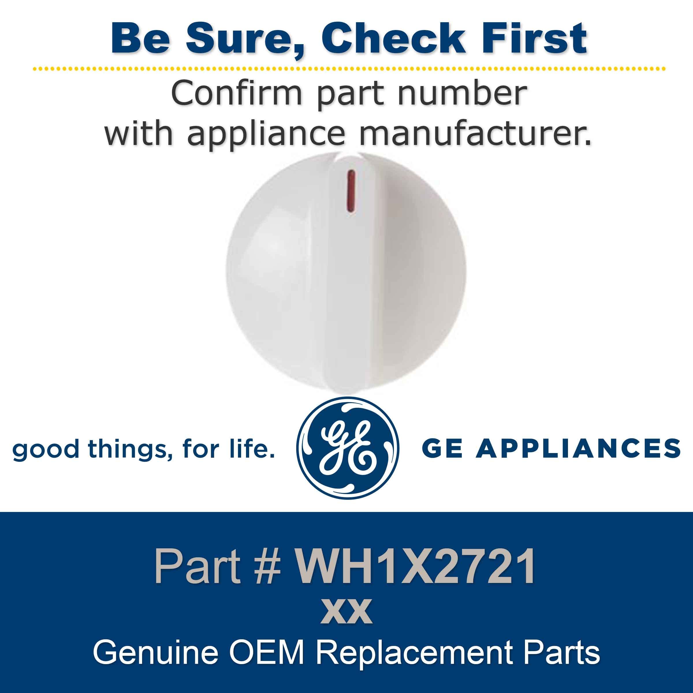 GE WH1X2721 Replacement Washer Timer Knob - Compatible with GE Washing Machines (White, Small) - Perfect for DIY Appliance Repair & Washing Machine Maintenance