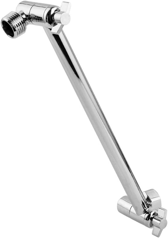 Lordear 11 Inch Adjustable Brass Rainfall Shower Head with Chrome Finish - Wall Mounted Shower Arm Extender for Luxurious Spa-Like Bathroom Experience