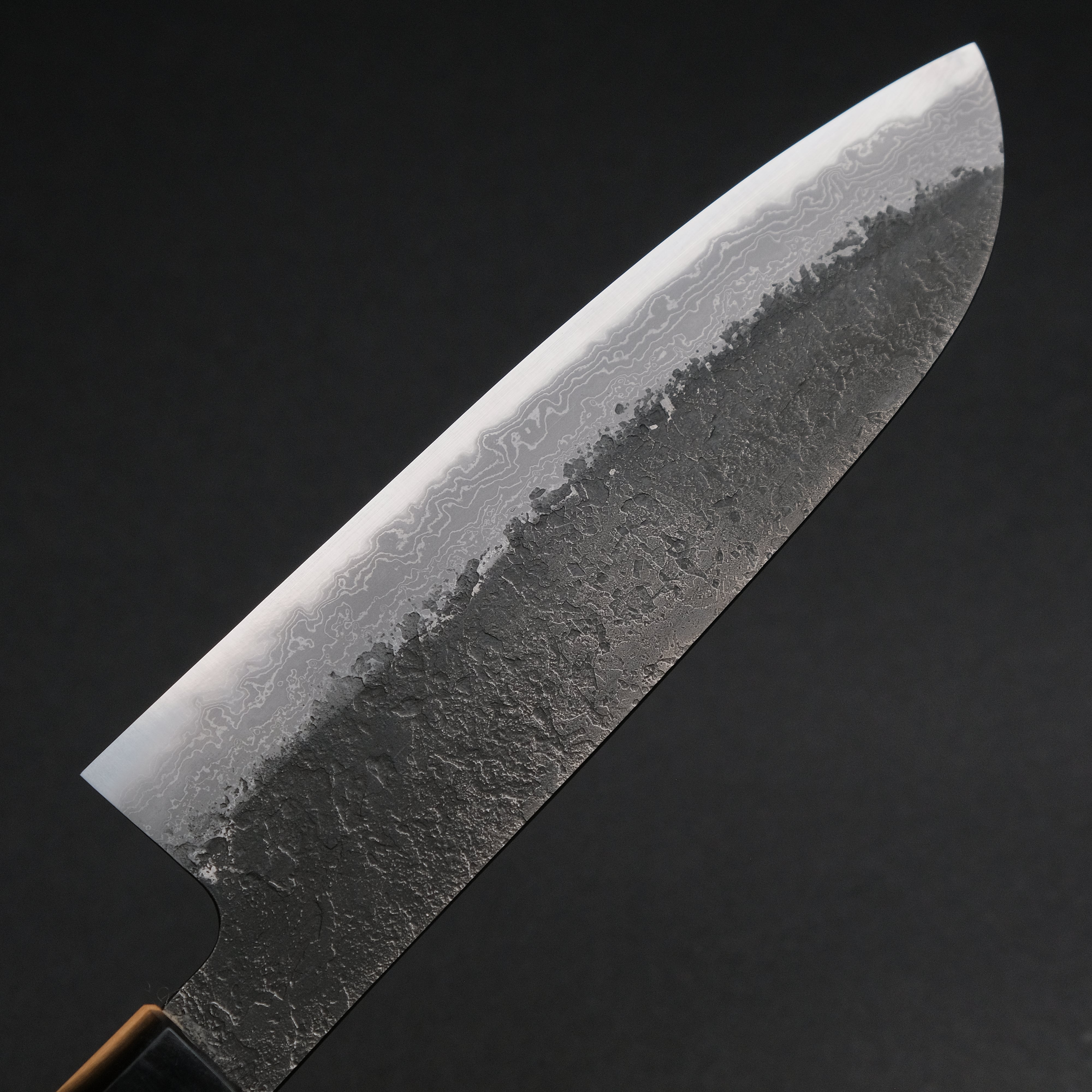 Premium Ajikataya White #2 Nashiji Damascus Santoku Knife 180mm - Olive Wood & Resin Handle (#49) - Perfect for Sushi, Vegetables & Meat Slicing - Japanese Chef's Knife for Home & Professional Kitchens