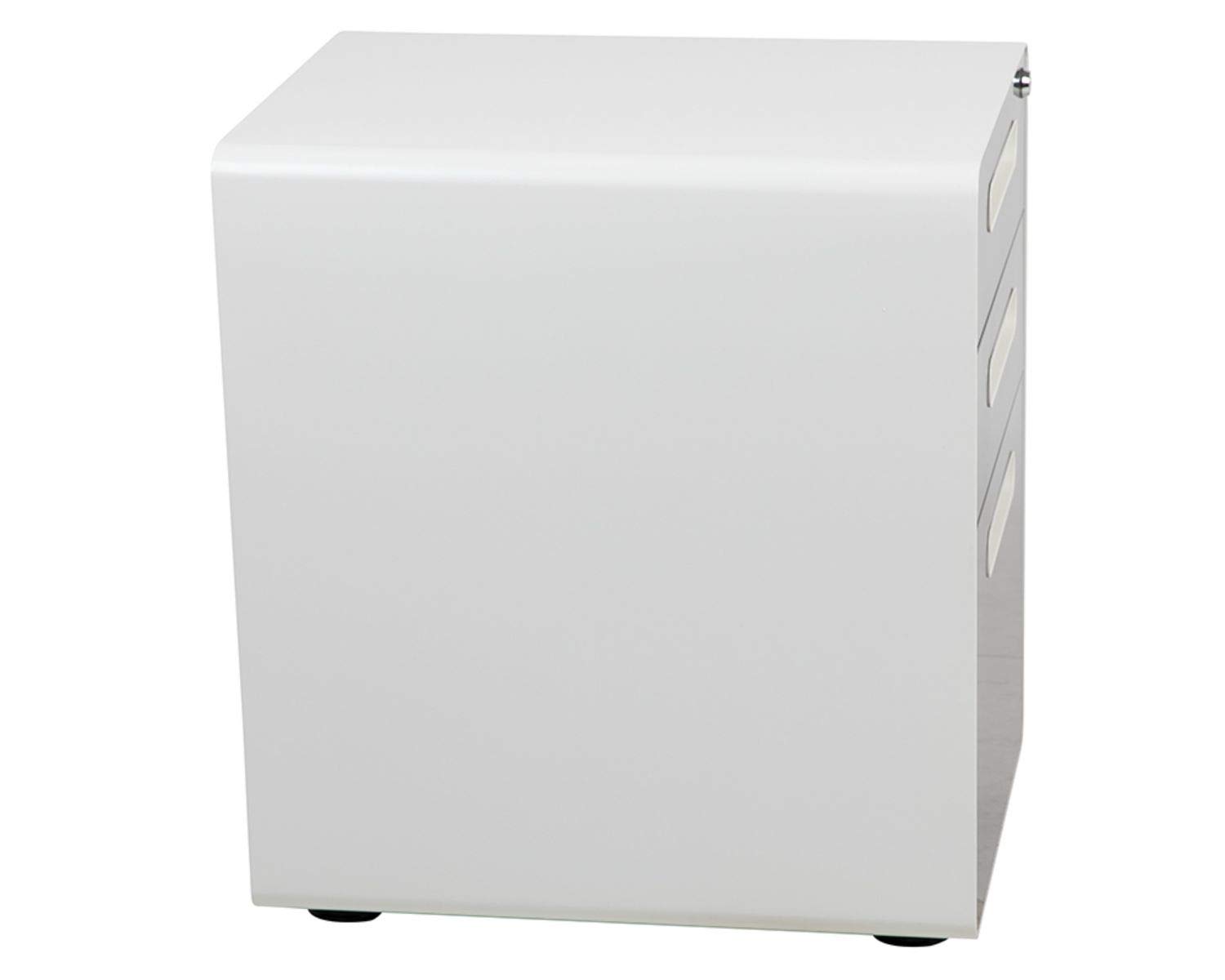 Flash Furniture Wren Ergonomic 3-Drawer Mobile Locking File Cabinet with Anti-Tilt Mechanism - Letter/Legal Size Drawers - White with Charcoal Faceplate - Perfect for Office, Home Office & Workspace Organization