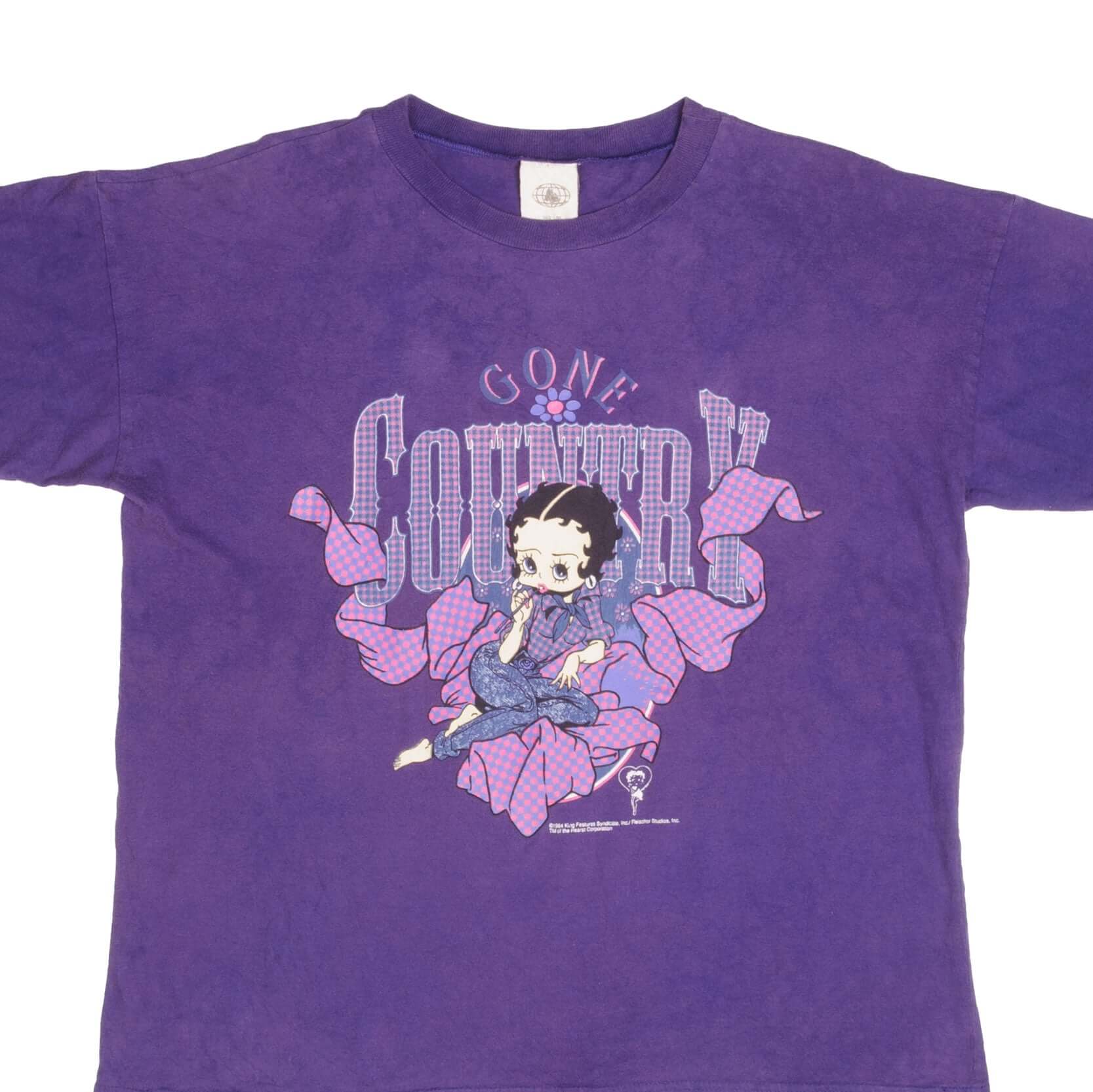 Vintage Betty Boop Gone Country Graphic Tee Shirt 1994 Retro XL Size - Perfect for Casual Wear, Themed Parties & 90s Nostalgia Fashion