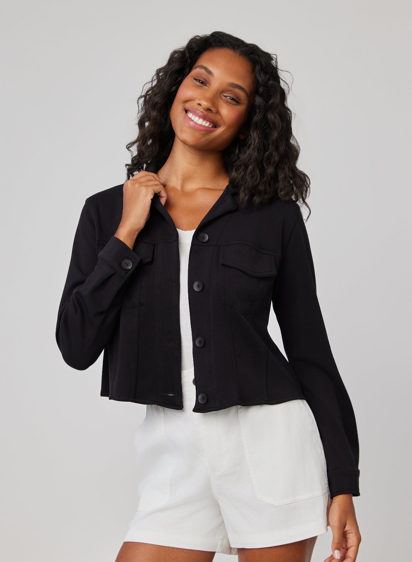 Coco Cropped Jacket for Women - Stylish Black Faux Leather Biker Jacket | Perfect for Casual Outfits, Night Out & Streetwear Fashion
