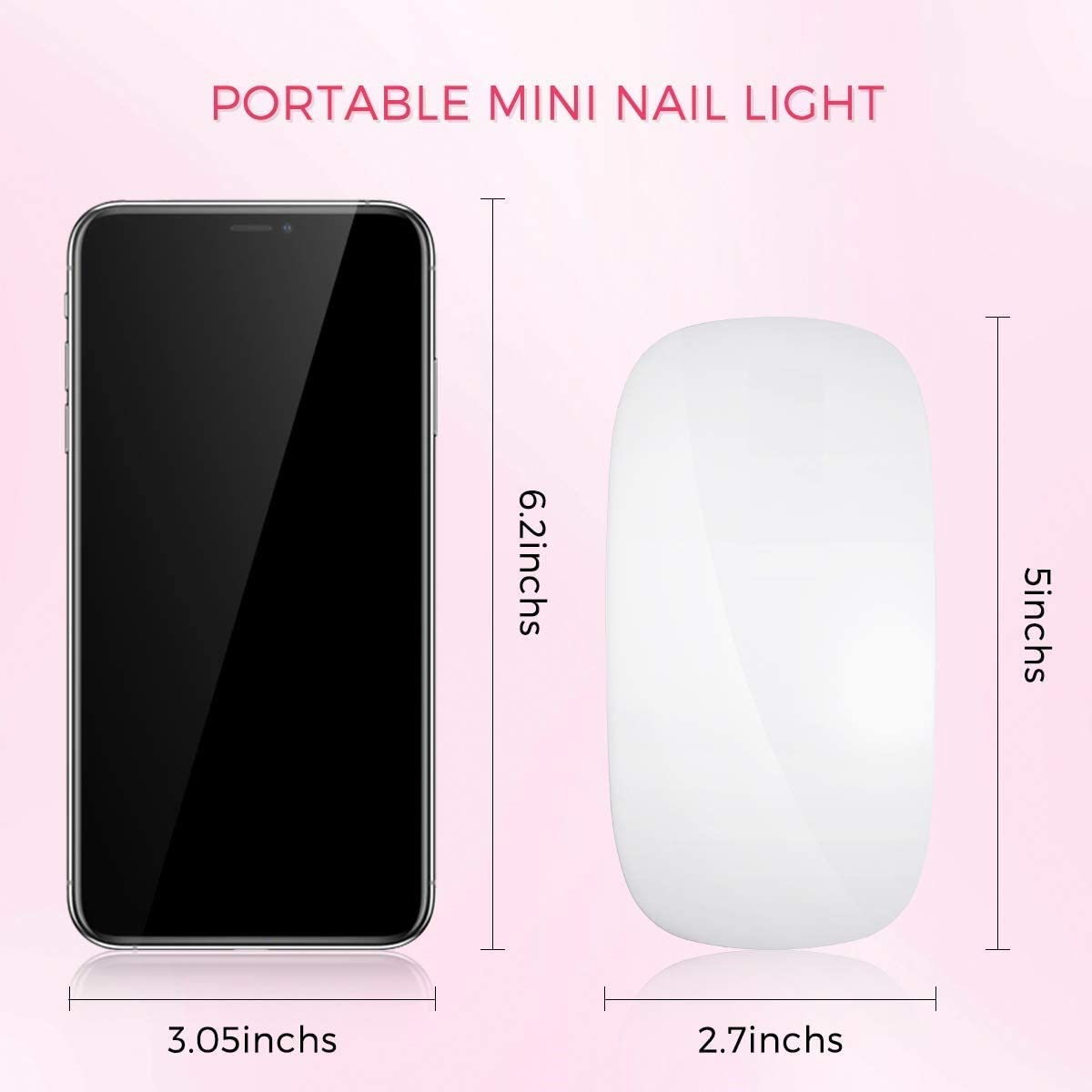 Professional UV LED Nail Dryer Lamp for Gel Polish - Fast Drying for Fingernails & Toenails - Home & Salon Use - Perfect for DIY Manicures, Pedicures & Nail Art Designs (1PC)