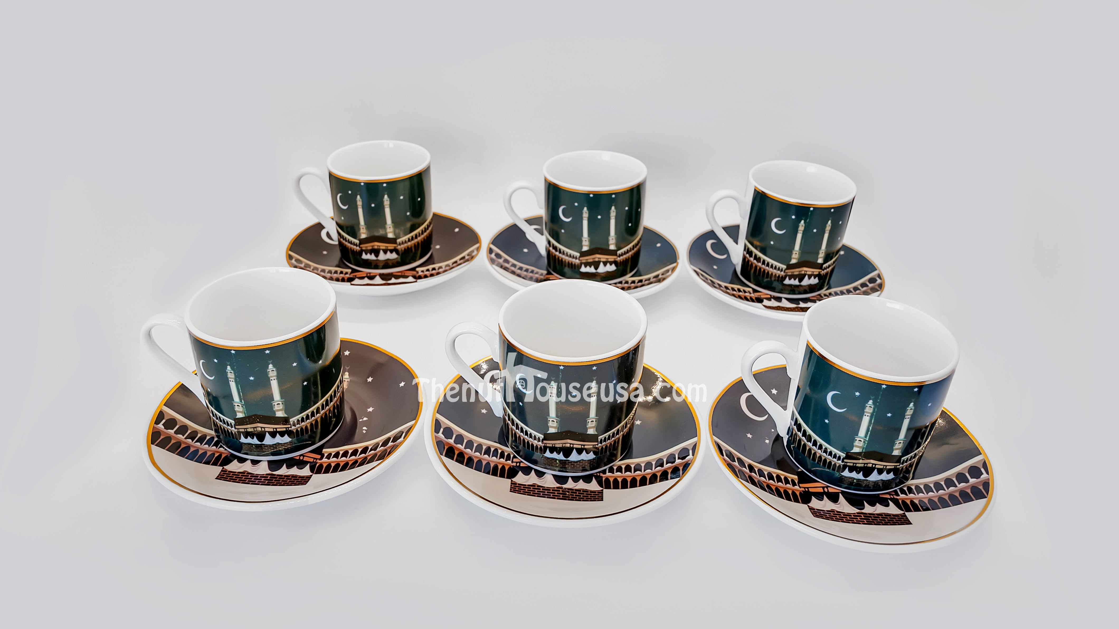 Premium Kaaba-Inspired Coffee Set (R3) - Elegant Arabic Coffee Pot with Cups - Perfect for Ramadan, Eid, and Islamic Home Decor