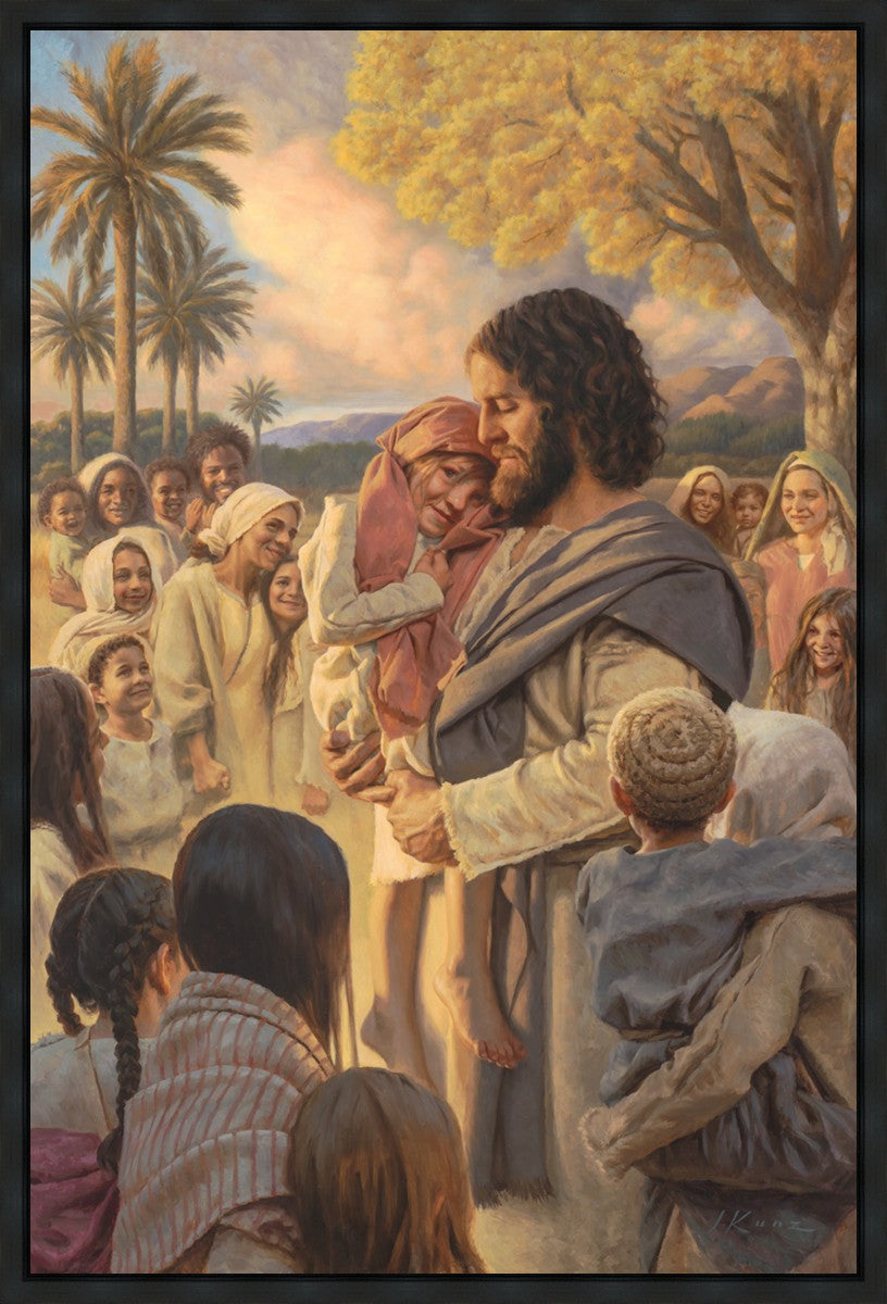He Took Them Up In His Arms - Premium Gallery Wrap Canvas Art - Perfect for Home Decor, Living Room, Bedroom & Office Wall Art