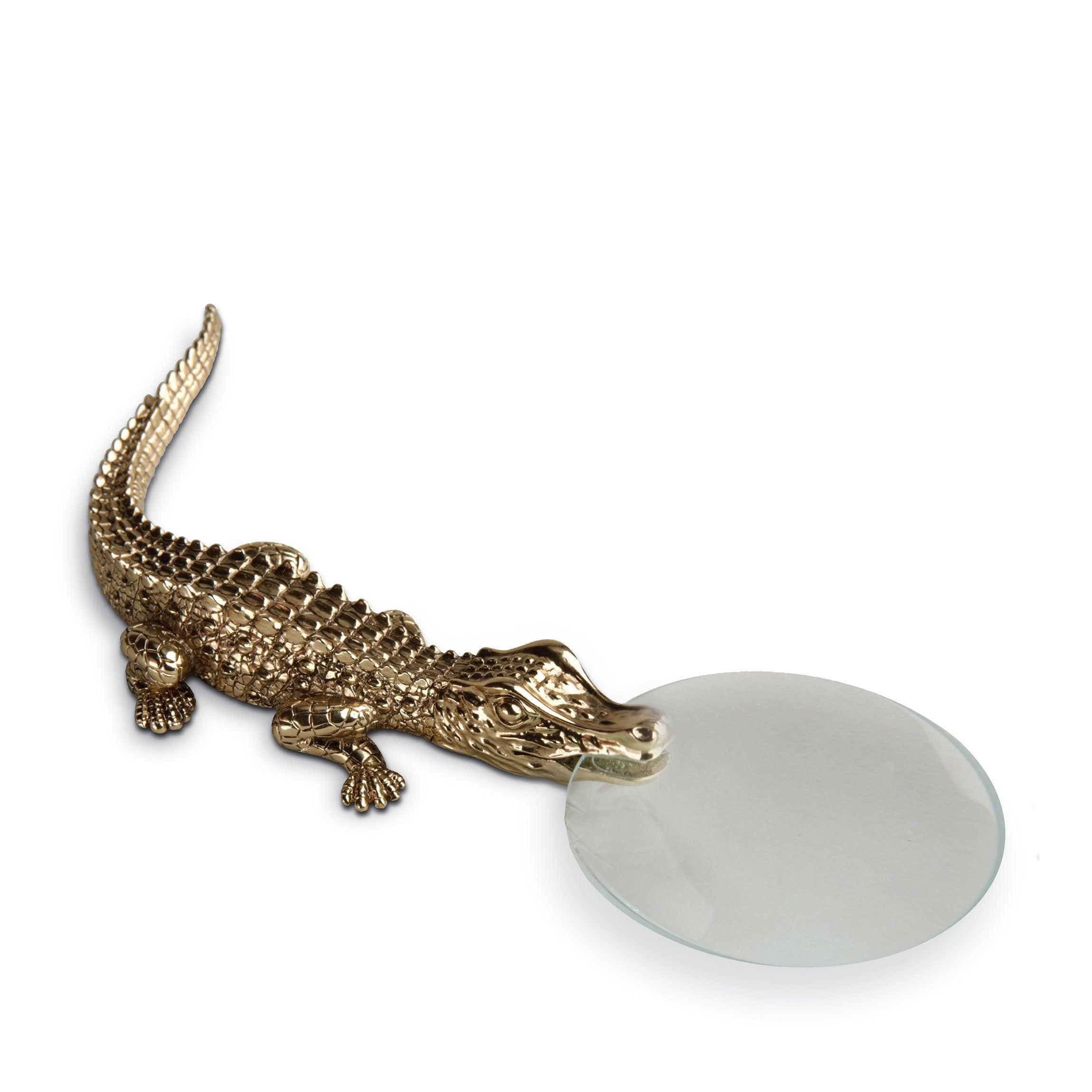Premium Crocodile Magnifying Glass with 5X Magnification - Ideal for Reading, Jewelry Making, Coin Collecting & Hobby Crafts