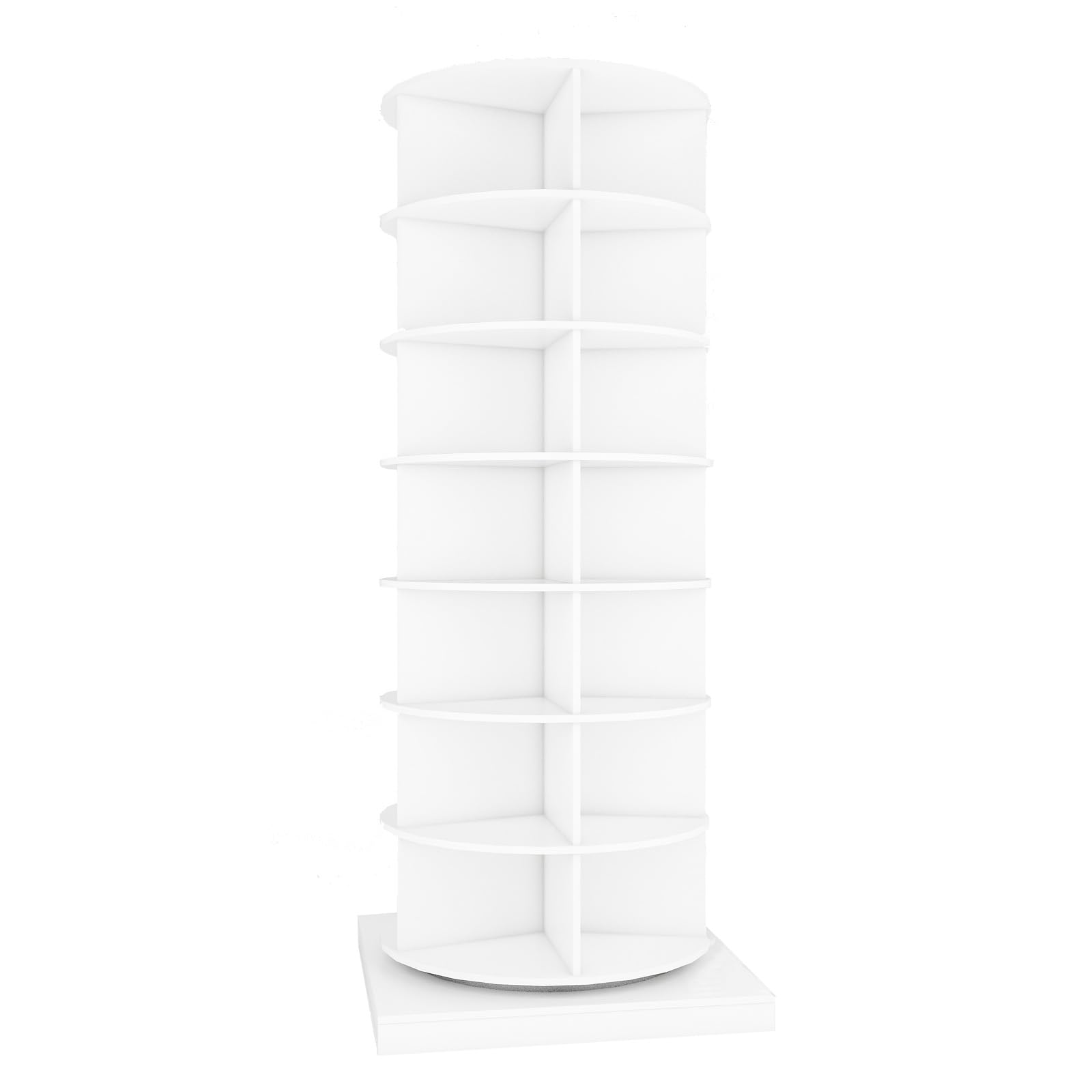 360° Rotating Shoe Rack Tower - 7 Tier Spinning Shoe Organizer Holds 35 Pairs | White Revolving Shoe Storage with Lazy Susan Base | Space-Saving Entryway, Closet & Corner Solution for Home, Apartment & Dorm Organization