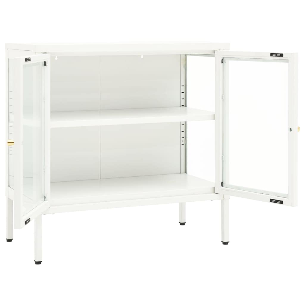 Modern Steel Sideboard Cabinet with 2 Doors & Adjustable Shelf - 27.6
