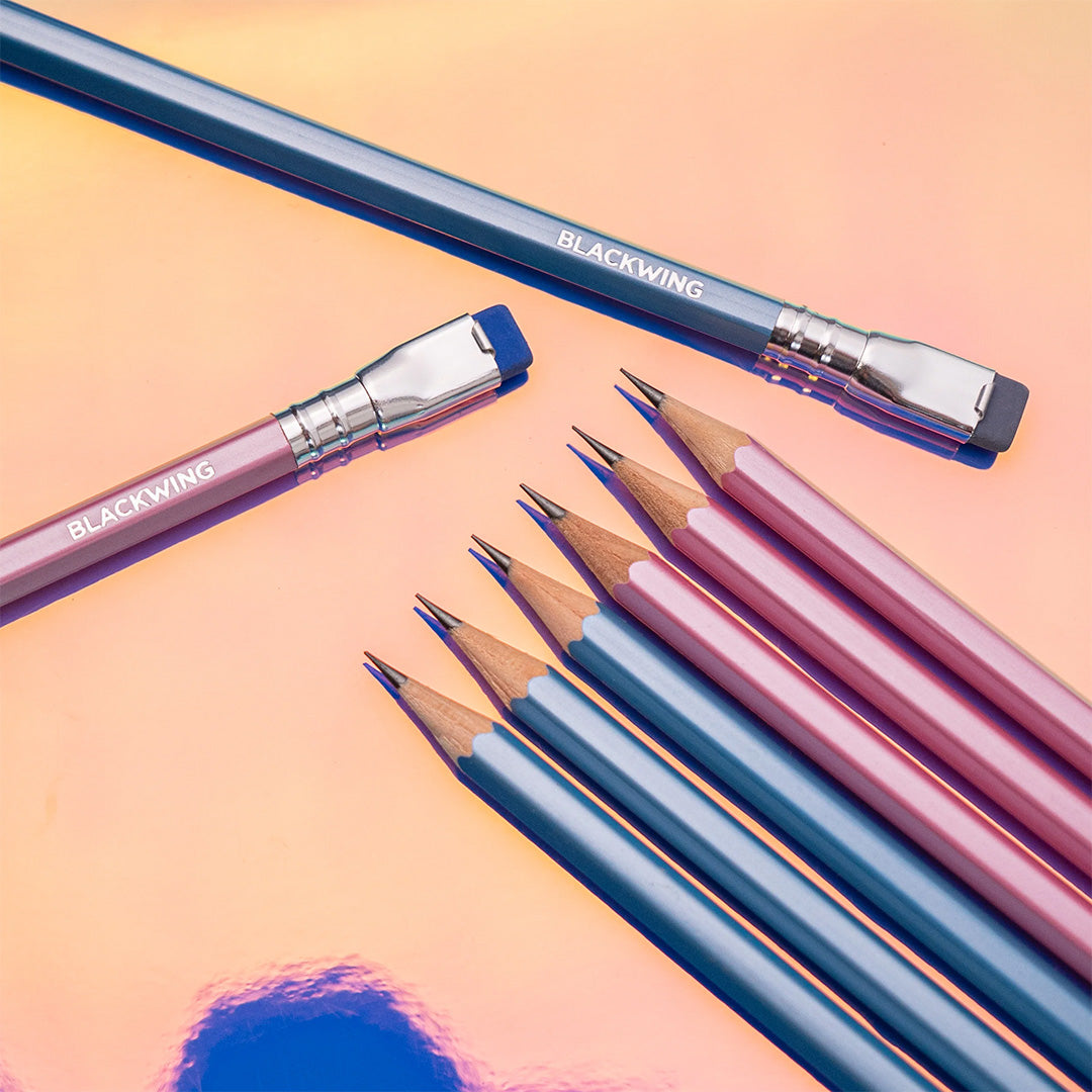 Blackwing Pearlescent Pencils - Set of 12 Premium Pink Art Pencils for Sketching, Drawing & Writing - Perfect for Artists, Students & Office Use