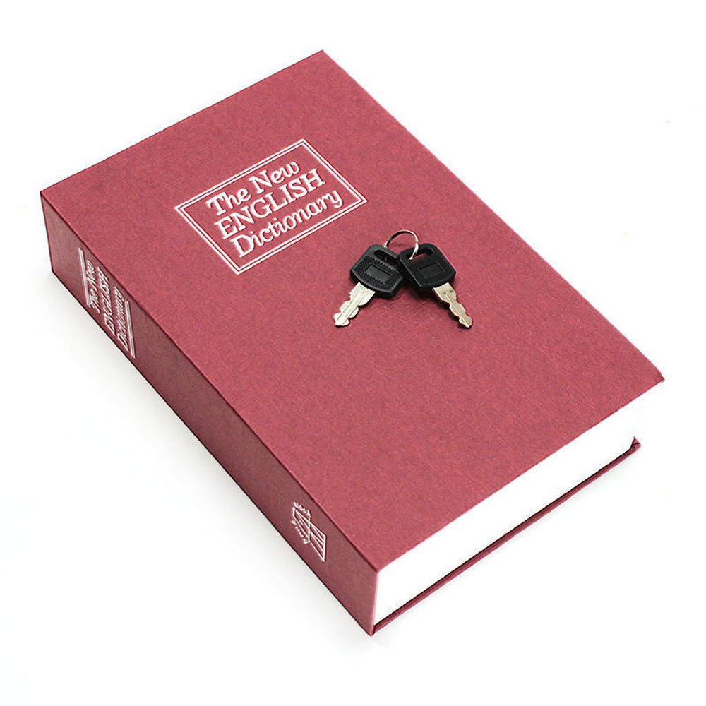 Hidden Security Safe Box - Small Black Dictionary Book Safe for Cash, Jewelry & Valuables - Perfect for Home, Office & Travel Security