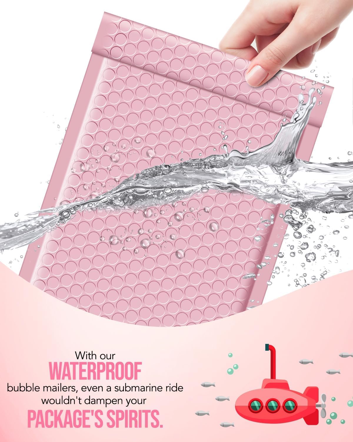 GSSUSA 8.5x12 Inch Light Pink Bubble Mailers - 250 Pack Large Padded Envelopes with Strong Adhesive & Self-Seal Closure | Perfect for Shipping Clothes, Magazines, Books, Jewelry & Ecommerce Packages