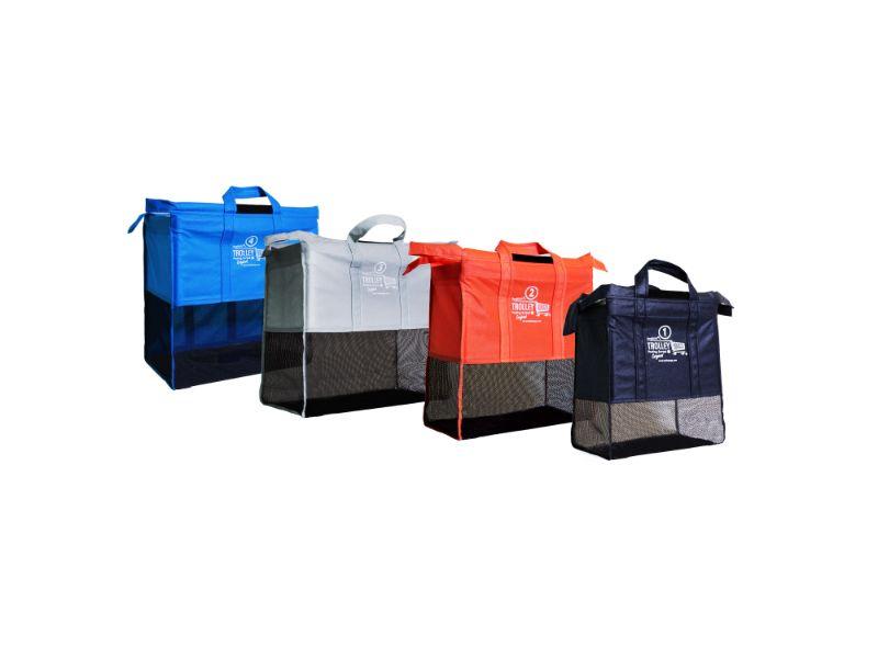 BergHOFF 4-Piece Original Metro Trolley Bags - Reusable Shopping Bags for Groceries, Farmers Market & Supermarket Trips