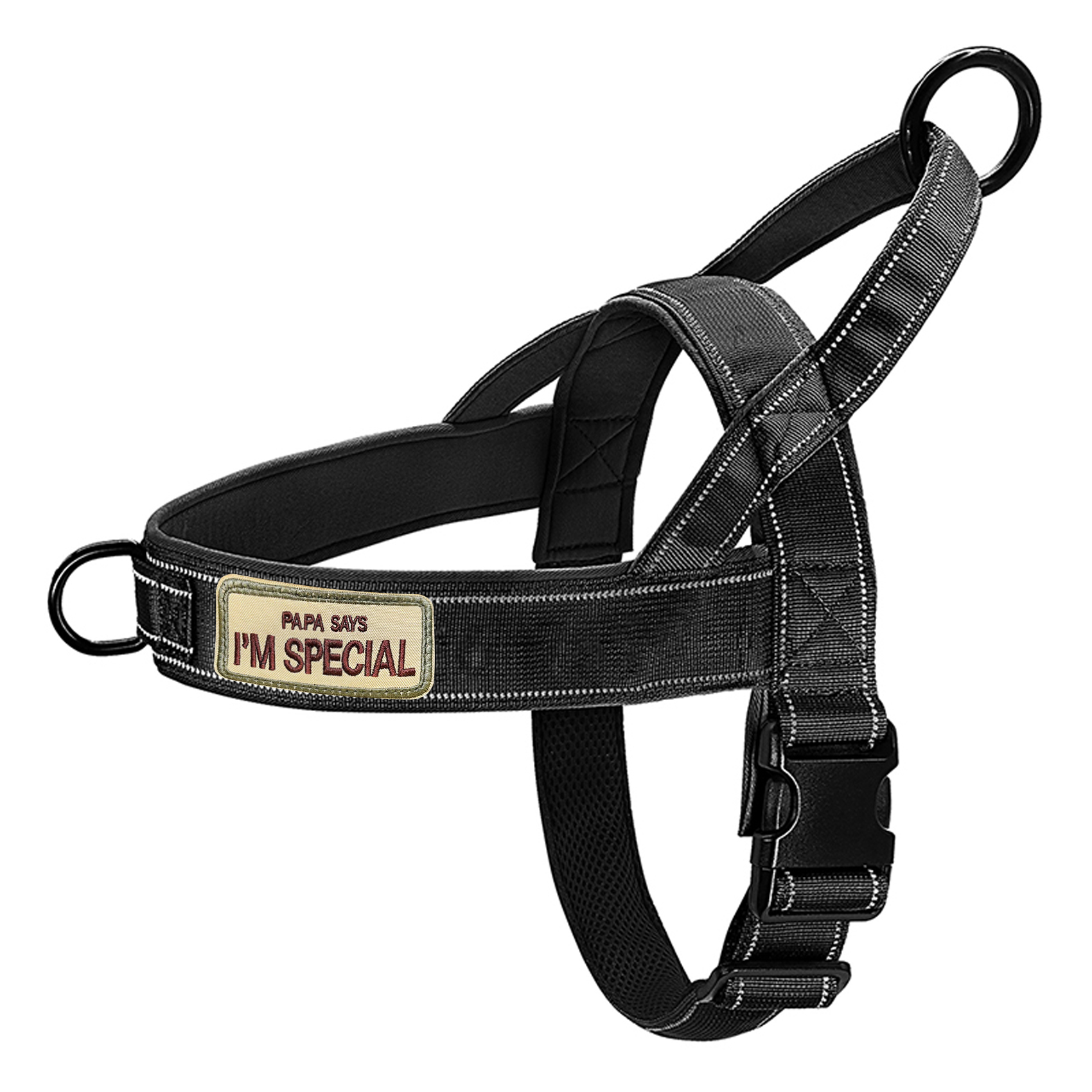 No Pull Dog Harness for Medium & Large Dogs - Escape Proof Reflective Adjustable Pet Harness (Black, Size S) - Perfect for Walking, Training & Outdoor Adventures