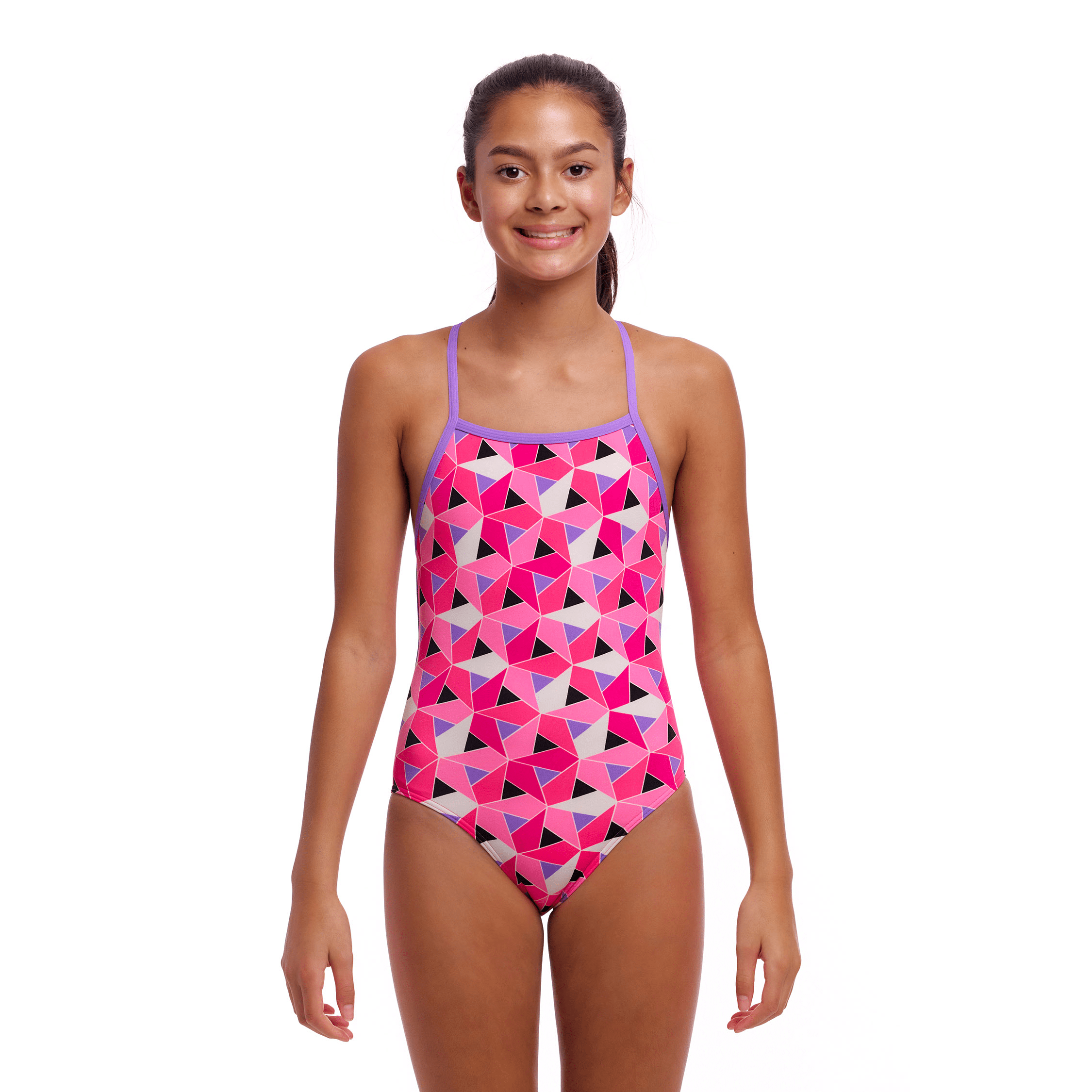Funkita Ninja Star Strapped Girls Swimsuit - Stylish One-Piece Bathing Suit for Teen & Junior - Perfect for Pool, Beach & Summer Water Activities