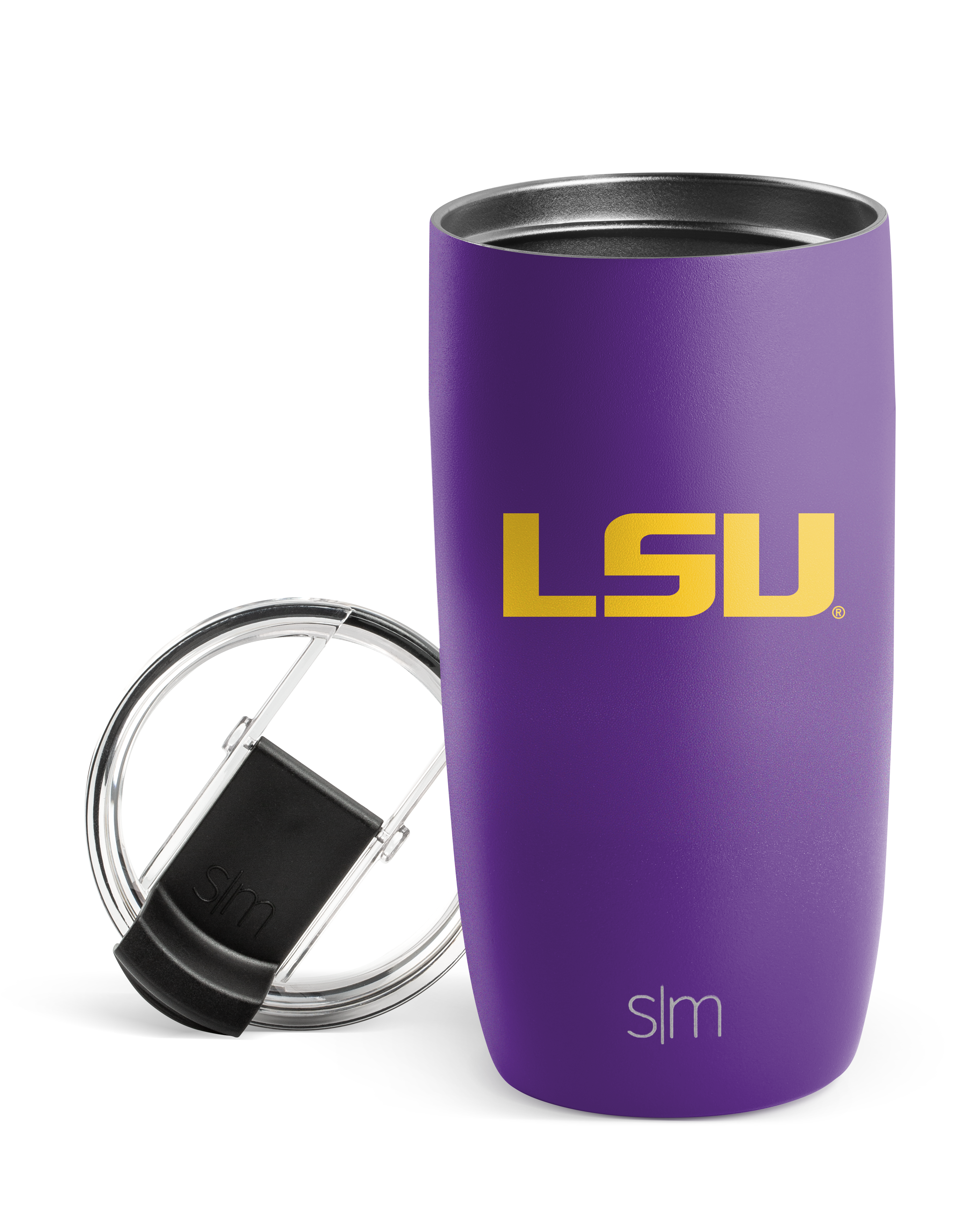 Insulated Stainless Steel Collegiate Voyager Tumbler with Clear Flip Lid & Straw - 20oz Leakproof Travel Mug for Coffee, Tea & Cold Drinks - Perfect for School, Office, Gym & Outdoor Activities