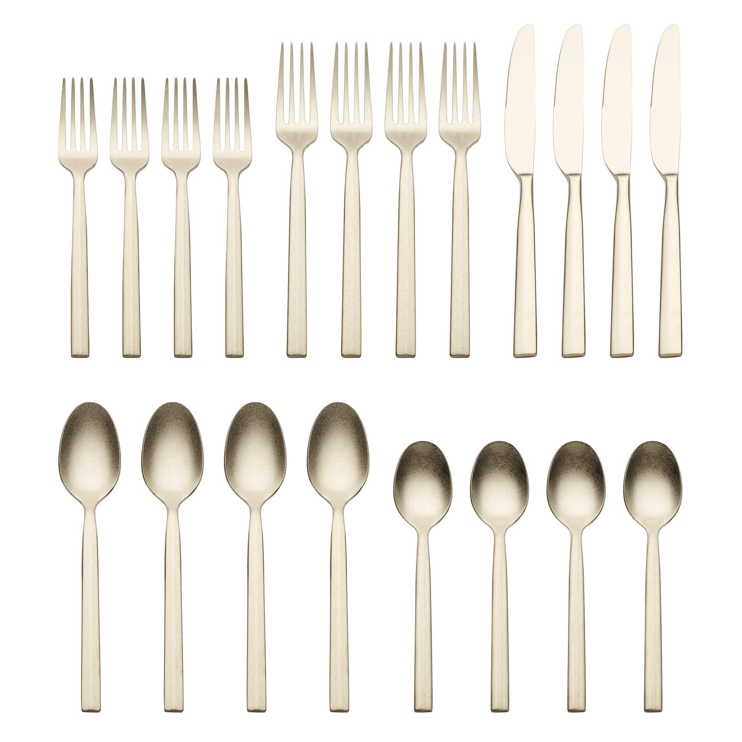 Premium Aero Champagne 20-Piece Flatware Set - Stainless Steel Silverware for Dining, Wedding & Special Occasions - Elegant Cutlery Set for Restaurants, Parties & Home Entertaining