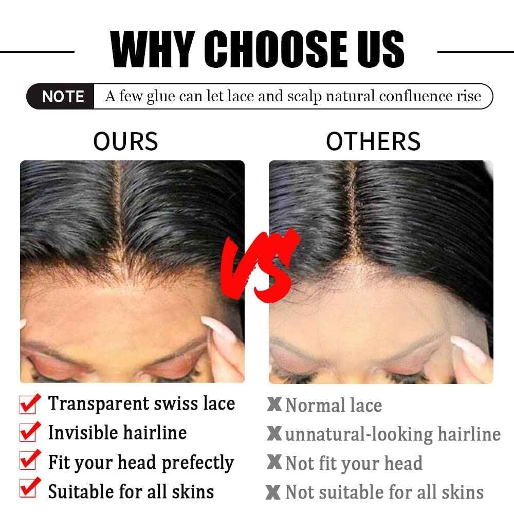 13x4 HD Lace Front Wigs Human Hair 150% Density - Brazilian Virgin Hair Pre Plucked with Baby Hair | 26 Inch Straight Lace Wig for Daily Wear, Parties & Special Occasions