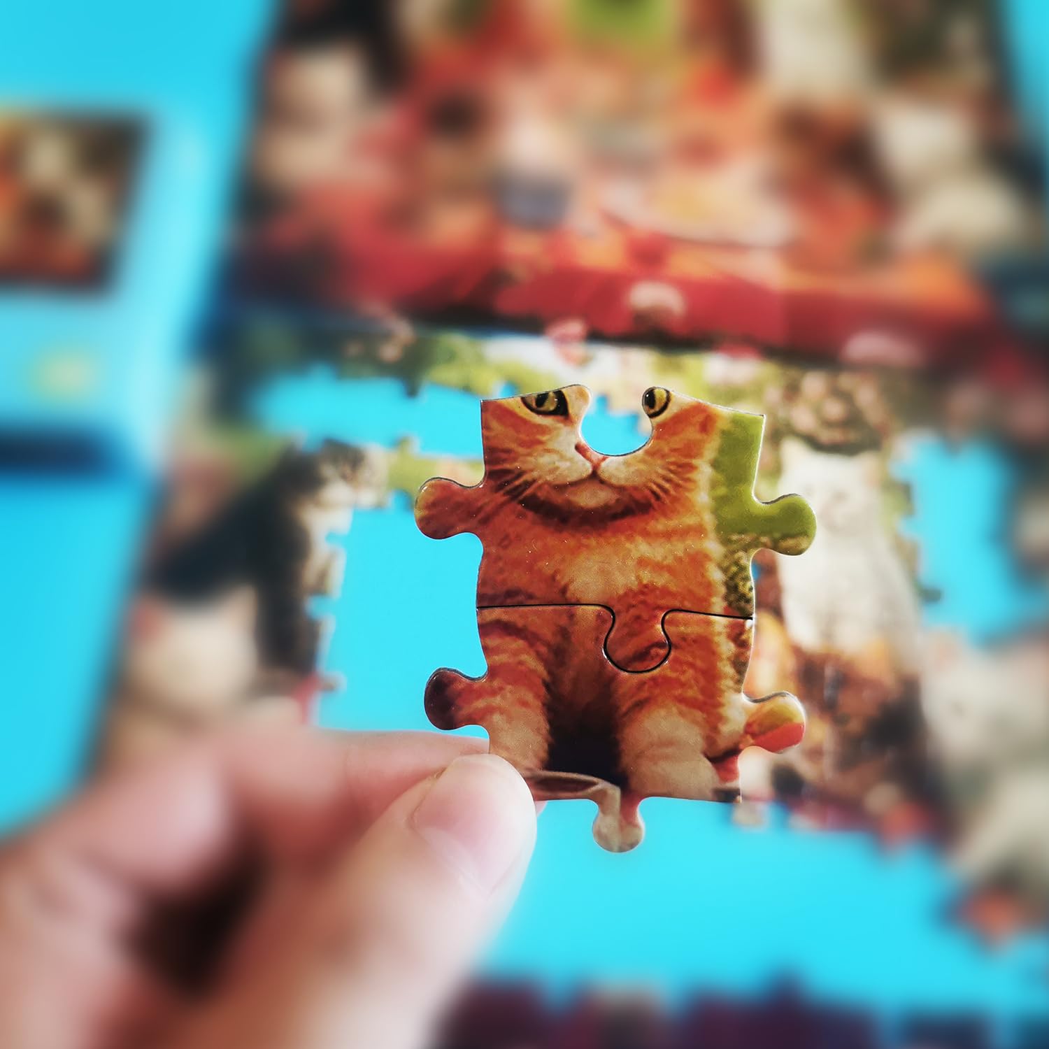 100-Piece Jigsaw Puzzle for Adults & Kids Ages 6-12 - Cute Cat Puzzle with Picnic Theme - Perfect for Family Game Night & Educational Playtime