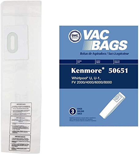 DVC Replacement Vacuum Cleaner Bags for Kenmore Style L & Whirlpool Upright Models - 3 Pack Heavy Duty Dust Bags | Compatible with Kenmore 2050651 | Perfect for Deep Cleaning Carpets, Hard Floors, and Pet Hair Removal