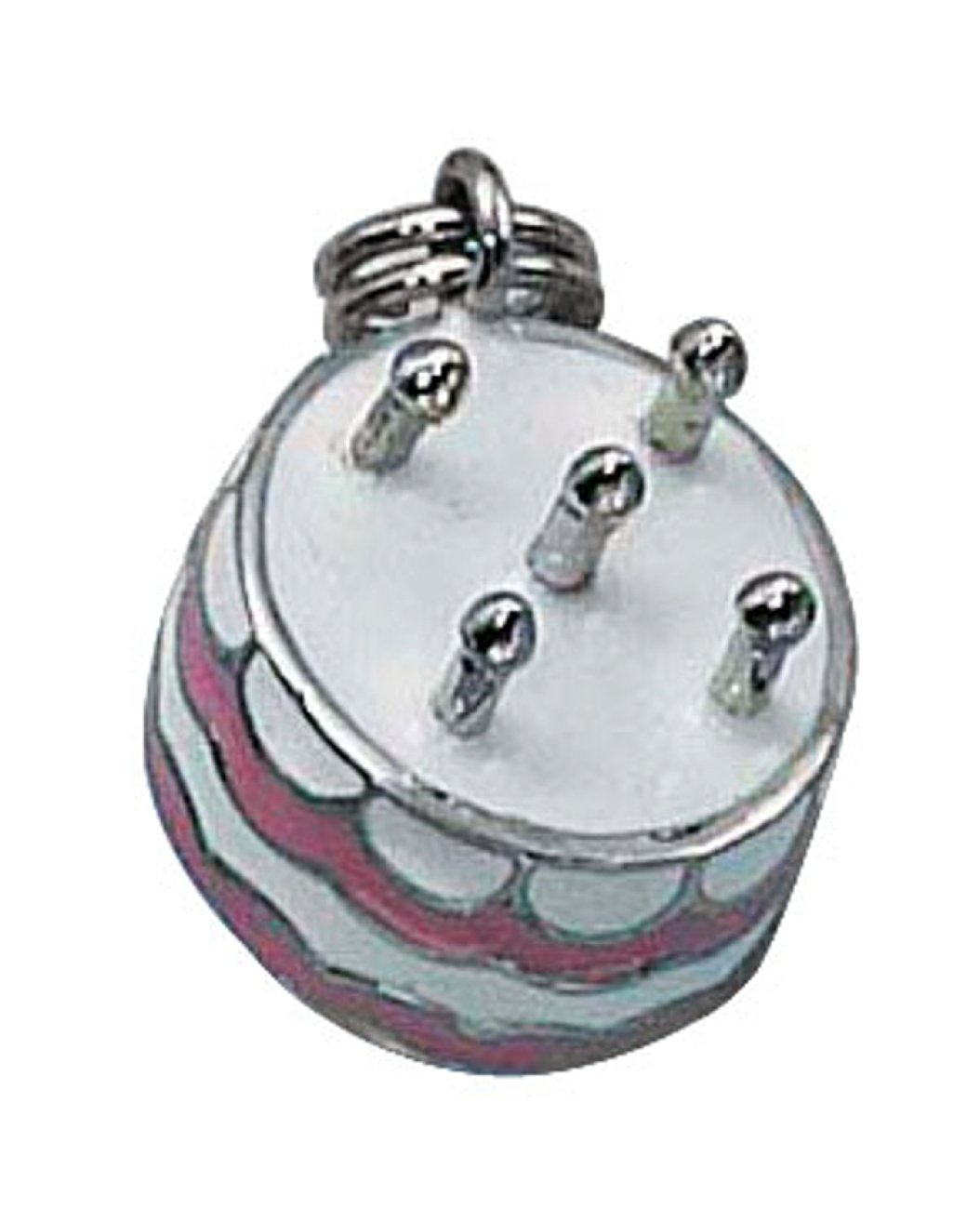 Sterling Silver 3D Enameled Pink & White Birthday Cake Pendant Necklace for Girls - 0.8mm Dainty Charm Jewelry Gift for Birthday, Anniversary & Special Occasions | Perfect for Parties, Celebrations & Everyday Wear