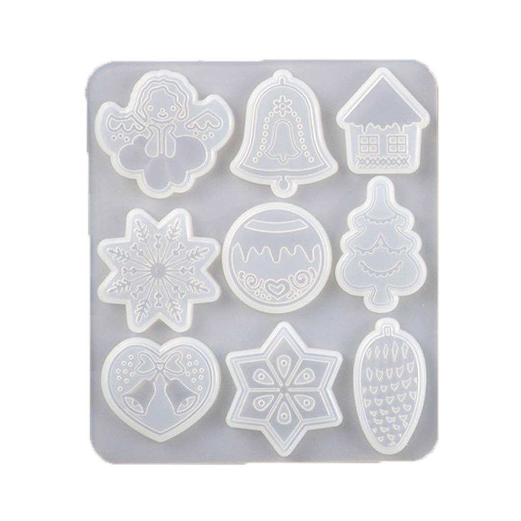 Angwang Christmas Silicone Mold Set - Tree, Snowflake & Elk Pendant Resin Casting Molds for DIY Keychains & Ornaments | Perfect for Holiday Crafts, Gift Making & Festive Home Decor