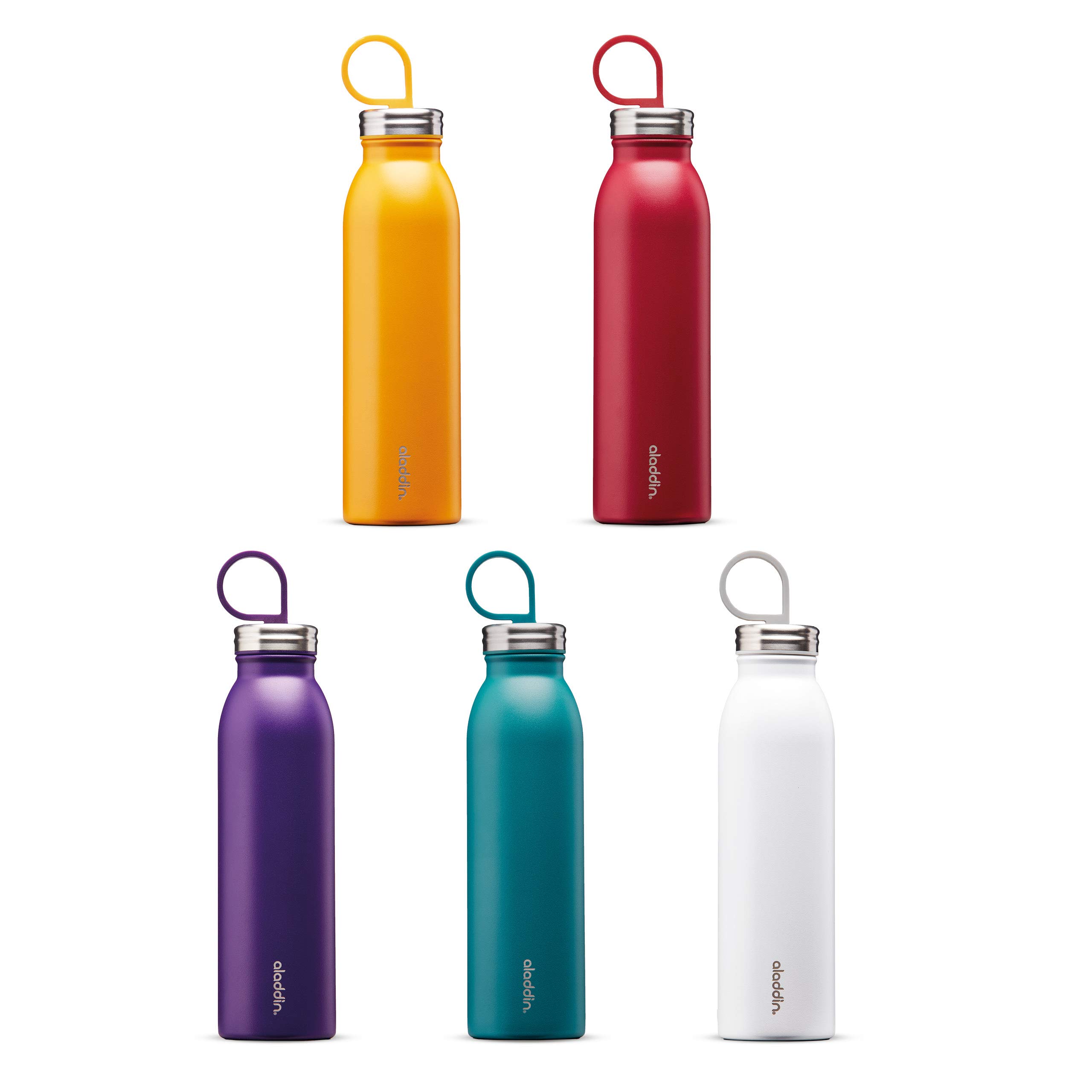 Aladdin Chilled Thermavac 18oz Stainless Steel Water Bottle - Cherry Red Insulated Thermos - Keeps Drinks Cold for 9 Hours - BPA-Free, Leakproof & Dishwasher Safe - Perfect for Hiking, Gym & Office Use