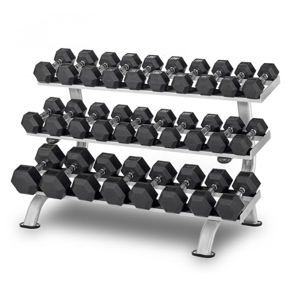 Heavy Duty Rubber Hex Dumbbell Rack - 6-Tier Dumbbell Storage Organizer for Home Gym, Garage & Fitness Studio - Perfect for Weightlifting, Strength Training & Workout Equipment Organization