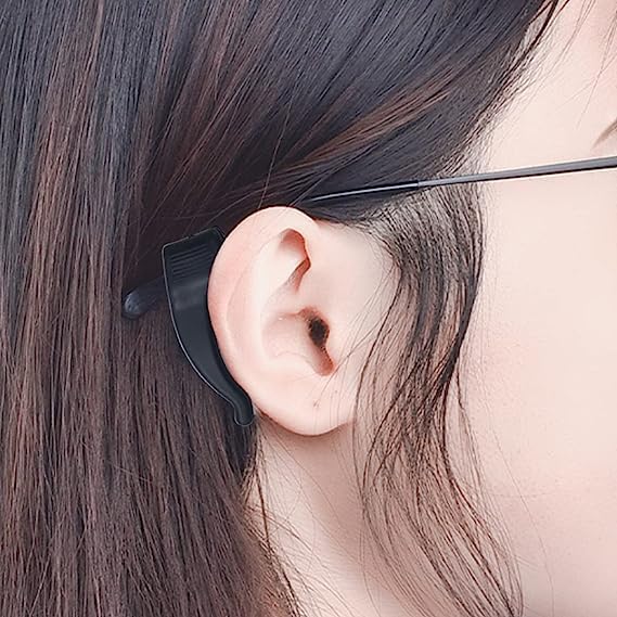 FEORA Anti-Slip Eyeglass Ear Grips - Spectacle Temple Tips Retainer for Glasses, Non-Slip Eyewear Holders to Prevent Falling (2 Pairs) - Perfect for Sports, Reading & Active Lifestyles