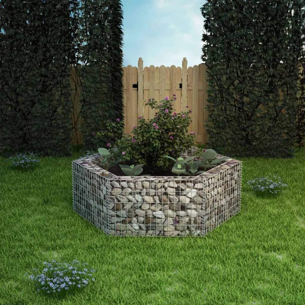 Hexagonal Gabion Raised Garden Bed - 63