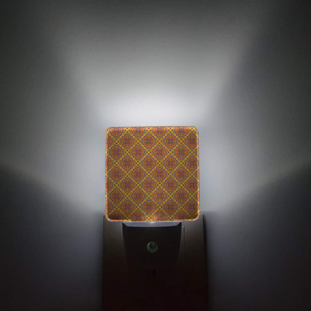 LED Night Light Plug in, Auto Sensor Bohemia Floral - Bedroom, Bathroom Decor
