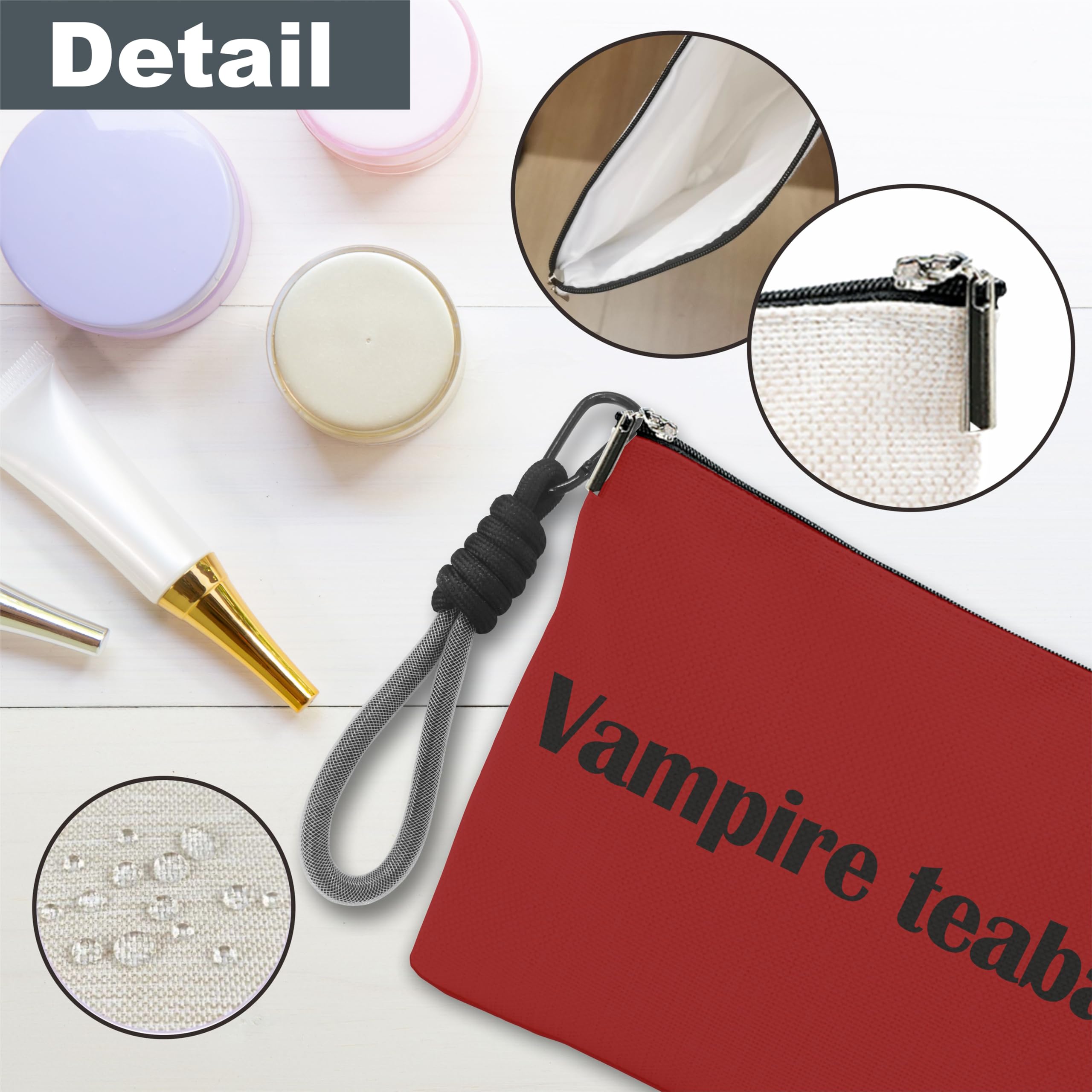 Gothic Makeup Bag for Women - Vampire Teabag Cosmetic Pouch with Zipper | Perfect for Horror & Gothic Fashion Accessories