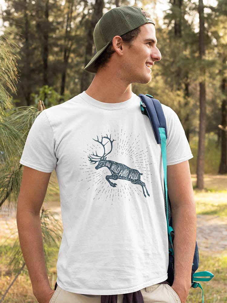 Wild and Free Lovely Deer Graphic T-Shirt for Men - Comfortable Casual Tee for Outdoor Adventures & Streetwear Fashion