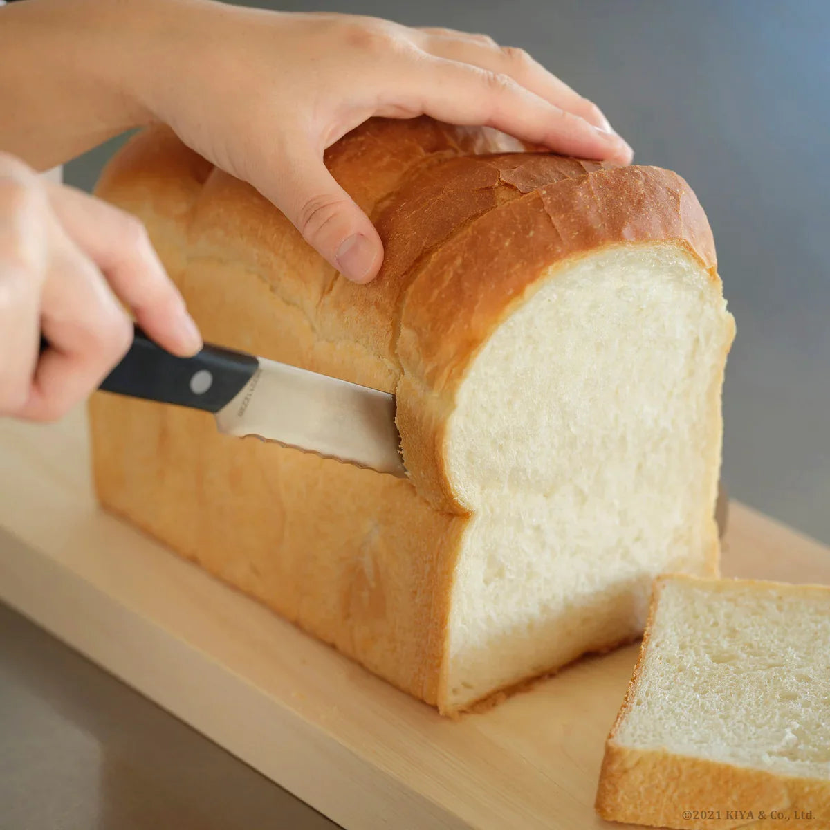 Premium Kiya Bread Slicer - 250mm Stainless Steel Serrated Bread Knife for Thin Slicing | Perfect for Bakers, Sandwiches & Home Kitchen Use