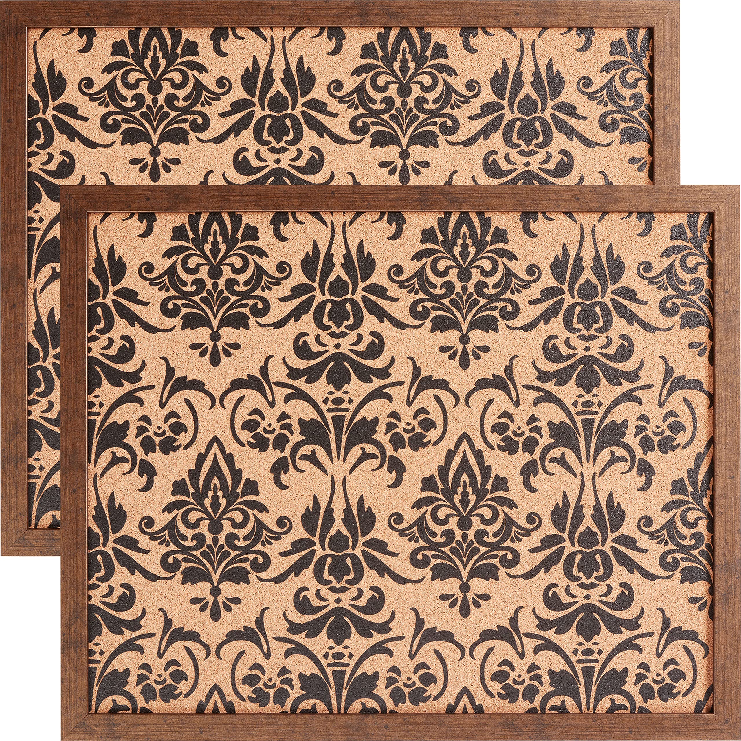 Craig Frames Decorative Cork Bulletin Board Set of 2 - 18.5x23 Inch Copper Frame with Fleur de Lis Pattern - Perfect for Home Office, Dorm Room, or Classroom Organization