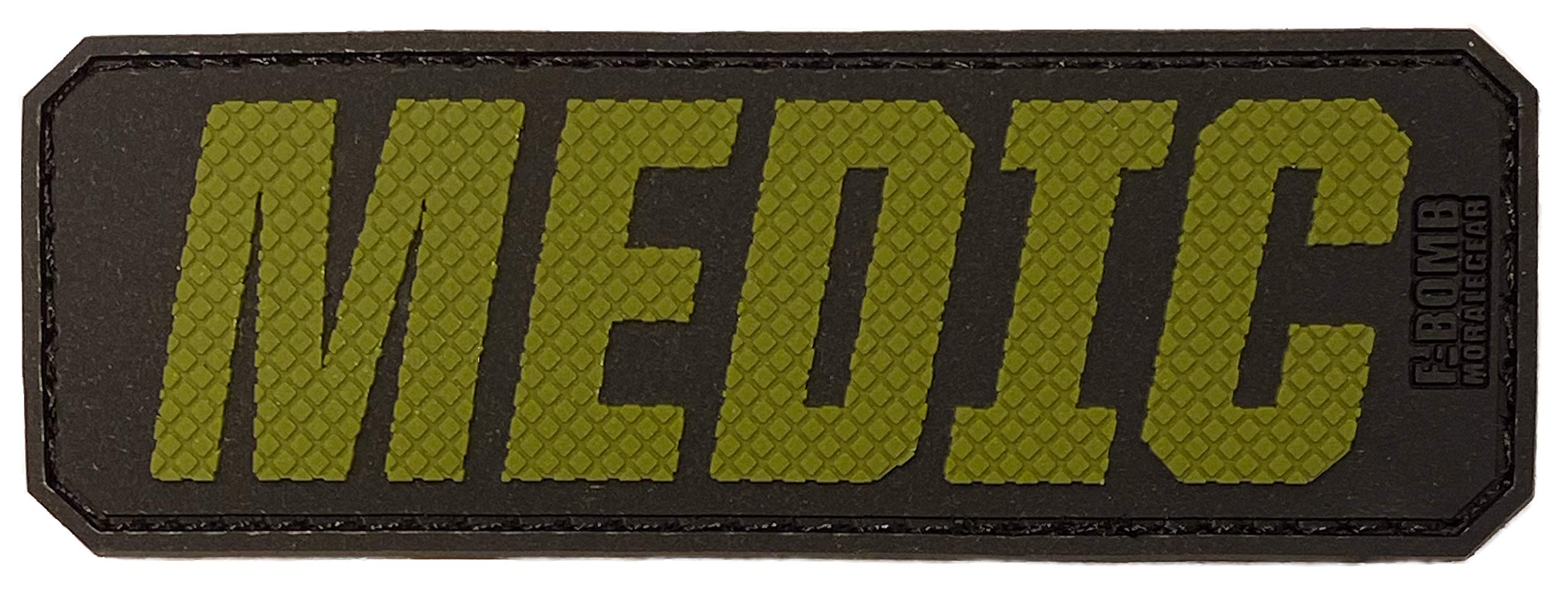 PVC Hook and Loop Morale Patch - Olive Drab Small Size for Tactical Vests, Backpacks & Military Gear | Medic Identification Badge for First Responders & Outdoor Enthusiasts
