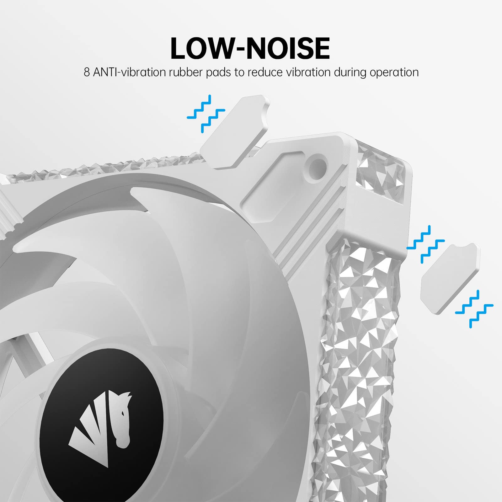 ASIAHORSE FS-S001 120mm RGB PC Case Fans - 5 Pack, Full Frame Acrylic ARGB White, 20+8 Addressable LEDs, Hydraulic Bearing, 5V Motherboard Sync & PWM Controller for Gaming PC Build, Custom Lighting Setup, and High-Airflow Cooling Systems
