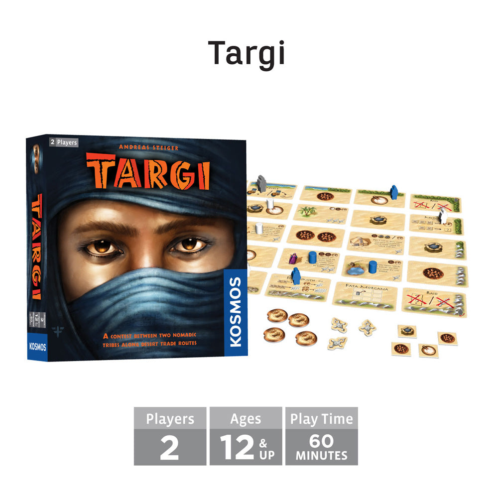 Best 2 Player Board Games Bundle - Imhotep: The Duel, Targi & Lost Cities Card Game with 6th Expedition | Perfect for Couples, Friends & Family Game Nights