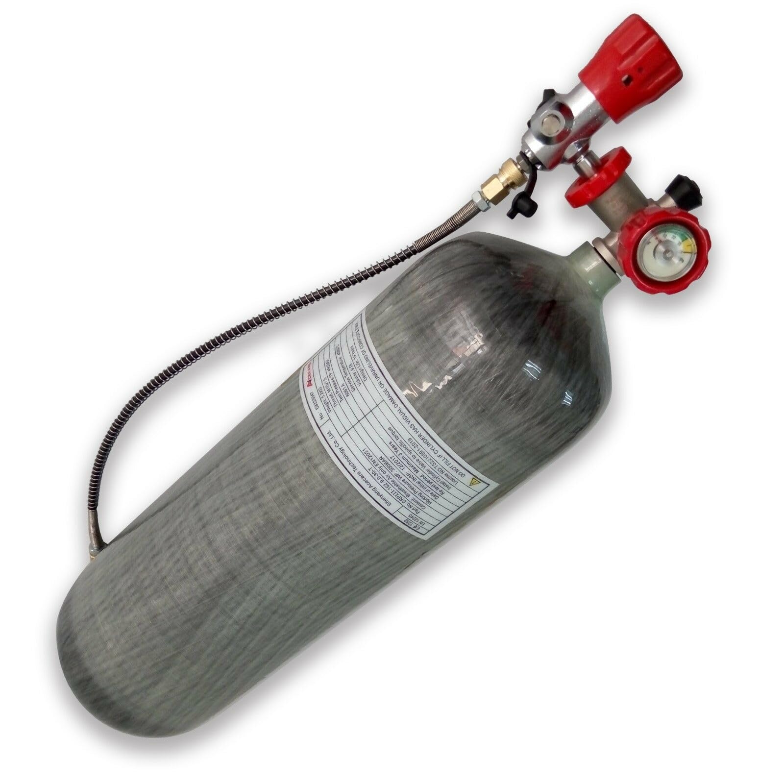 Acecare 9L Carbon Fiber PCP Air Tank - 30Mpa (4350 PSI) High Pressure Cylinder for Paintball, Air Rifles & Scuba - 86 cu ft Portable Charging System (Empty) - Perfect for Outdoor Sports, Diving & Tactical Gear Refills