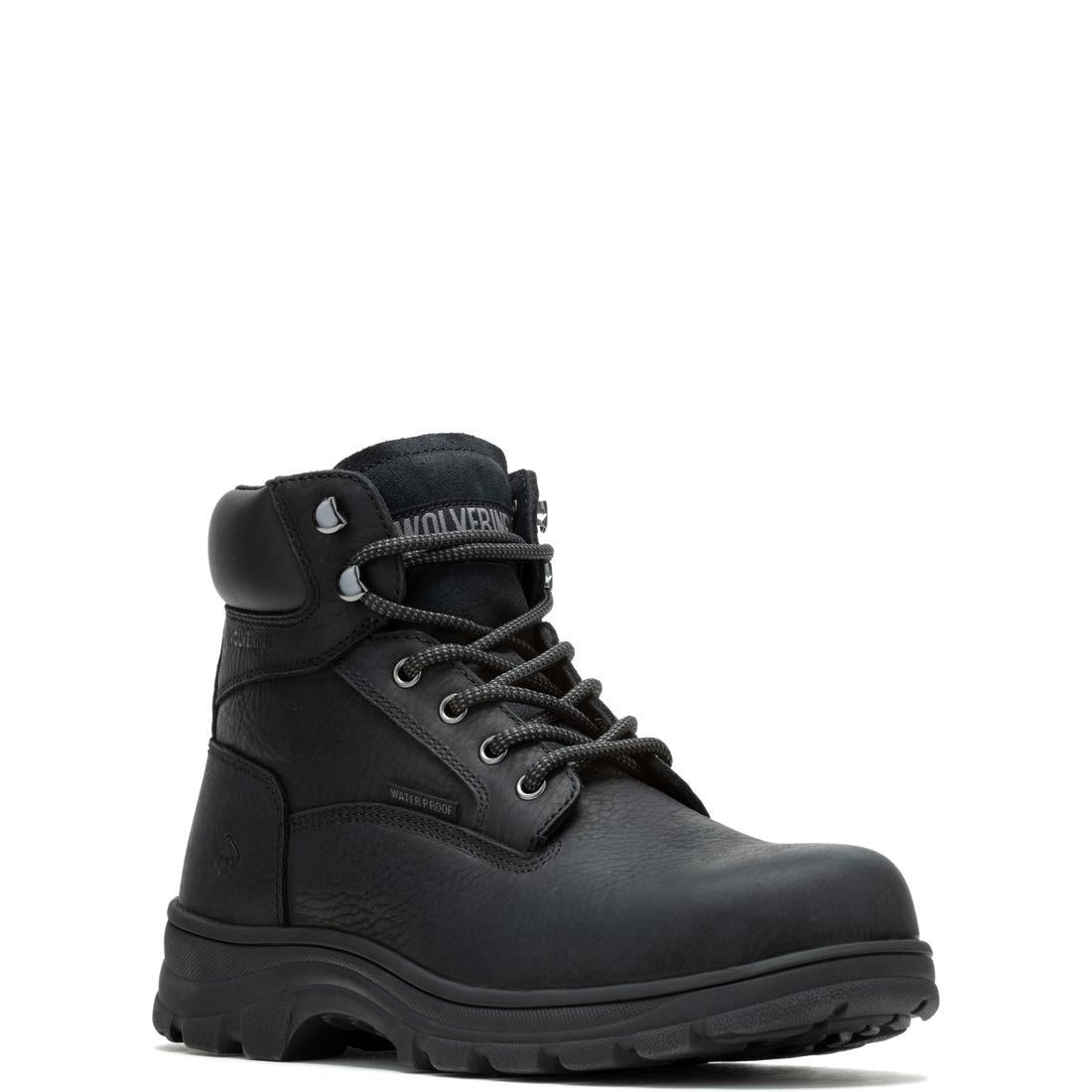 **Carlsbad Waterproof Steel Toe Work Boots for Men - Black Safety Shoes for Construction, Warehouse & Outdoor Work**