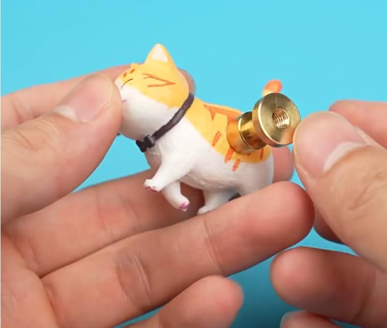 Cute Cat Door Knobs 2-Pack - Brass Rotatable Handles for Wardrobe & Drawers