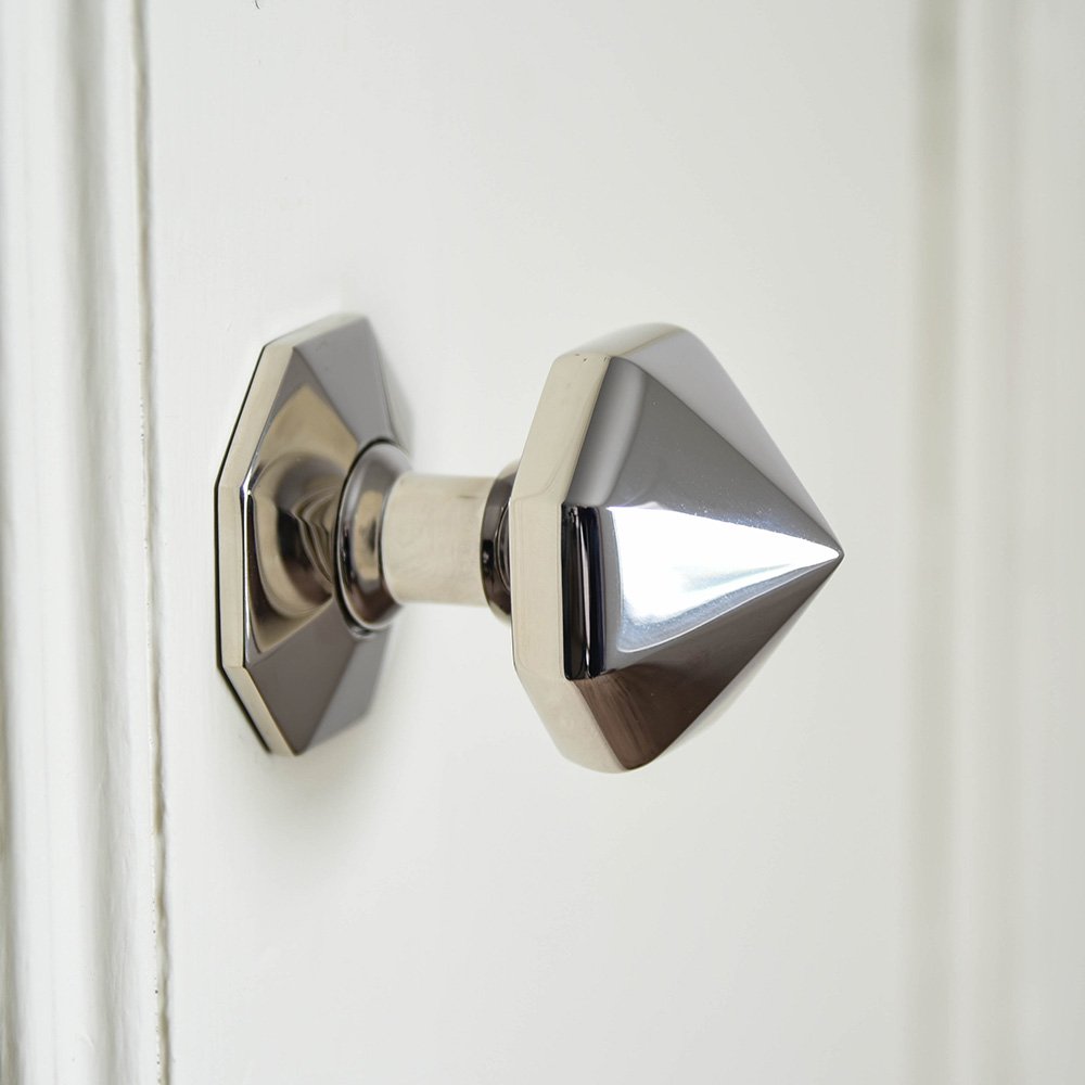 Polished Nickel Octagonal Door Pull - Modern Cabinet Handle for Kitchen, Bathroom & Furniture - Durable & Stylish Hardware for Home Decor