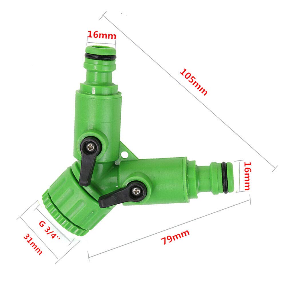 SENRISE 2-Pack Plastic Water Hose Connector - Quick Connect Garden Hose Tap Adapter for Outdoor Faucet, Sprinkler & Washing (2-Way Tap Connector) - Perfect for Lawn Irrigation, Car Washing & Outdoor Cleaning