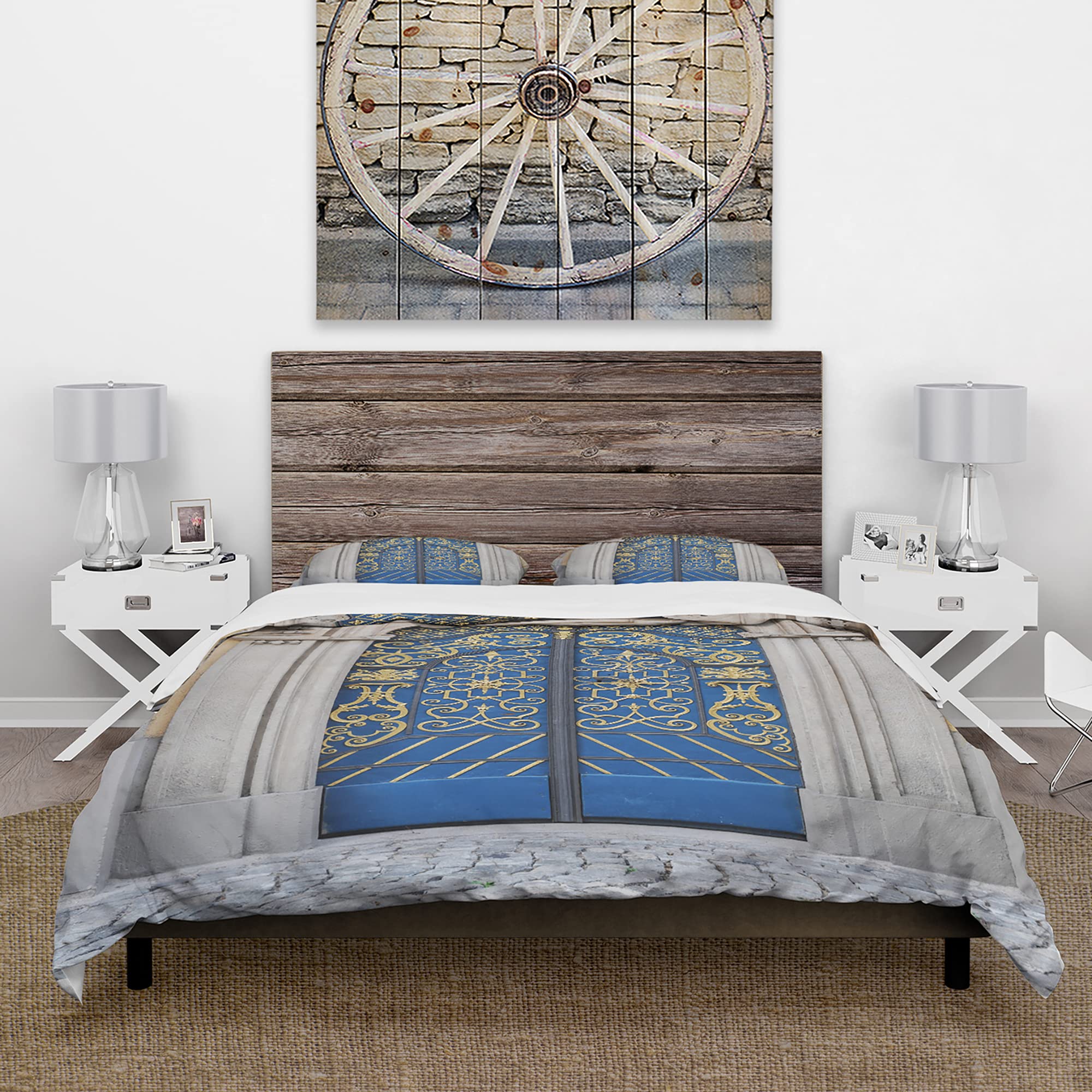 Luxury Vintage Duvet Cover Set King - Blue European Design for All Seasons
